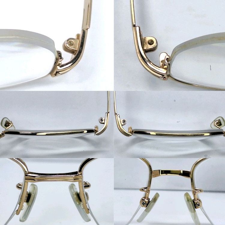 Aquascutum Aquascutum AQ-2015 Pure Titanium Half-Rim Glasses Frame Gold Size ONE SIZE - 8 Thumbnail