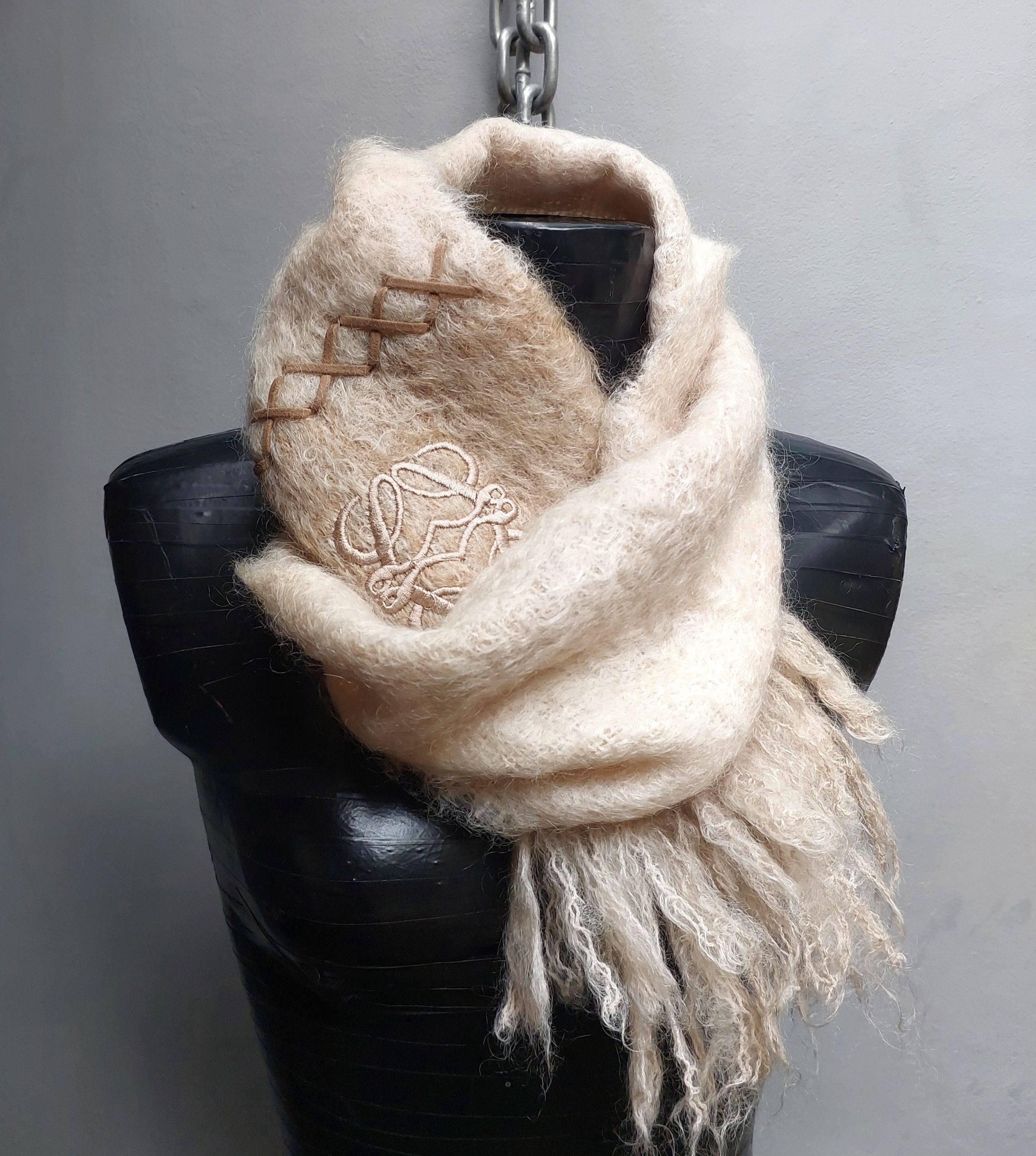 Loewe Loewe Anagram Mohair and Wool Scarf Size ONE SIZE - 1 Thumbnail