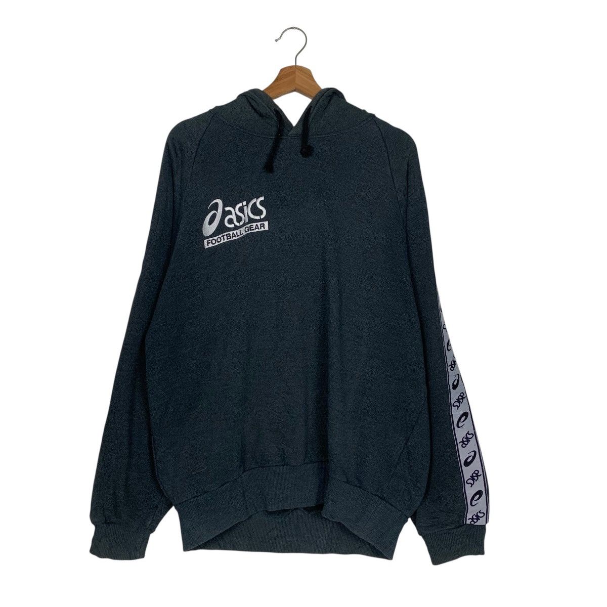Asics Vintage 90’s ASICS Side Tape Pullover Hoodies #3551-C162 Size US L / EU 52-54 / 3 - 7 Thumbnail