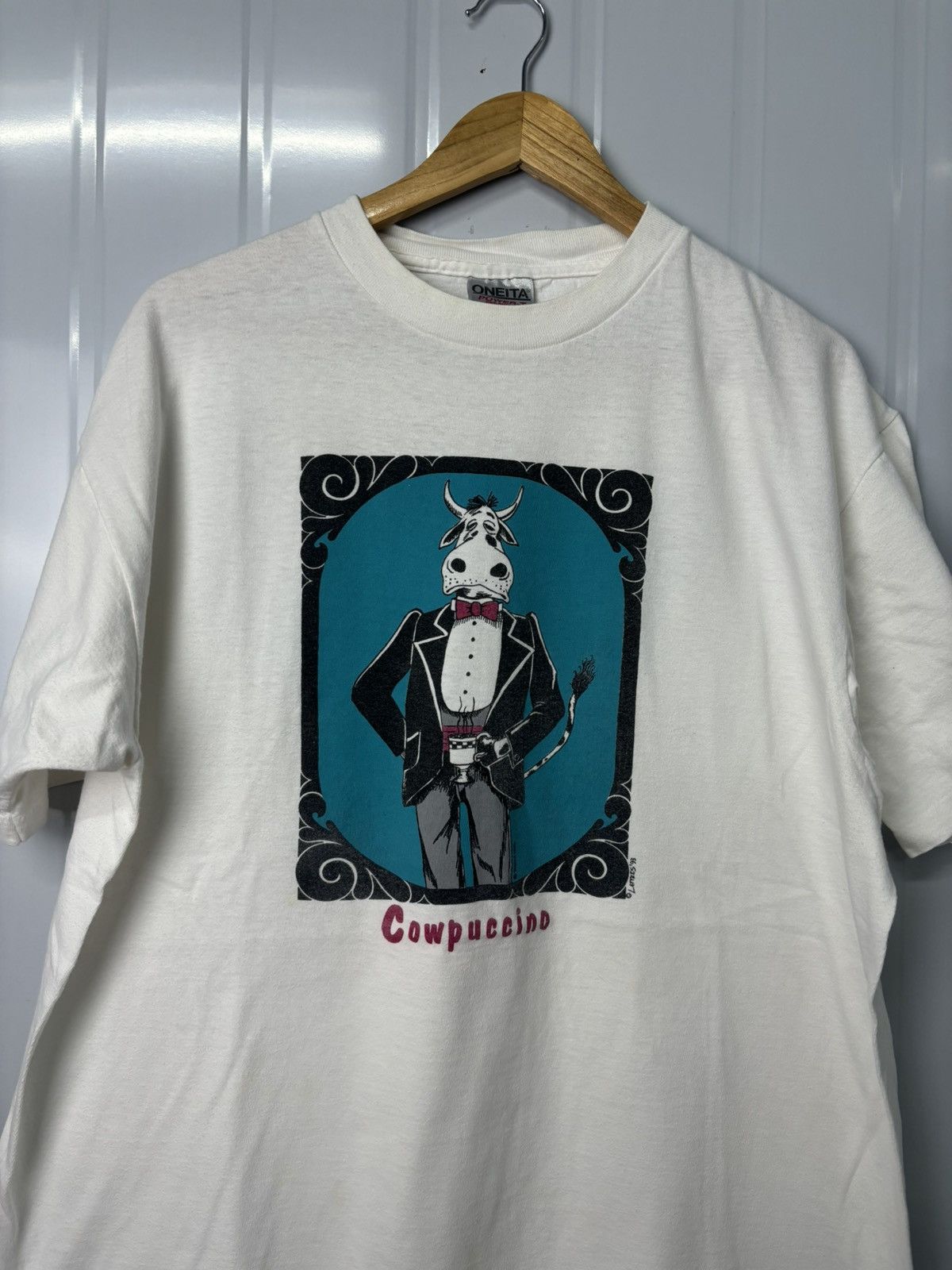Vintage RARE! Vintage 90’s Cowpuccino Promo Art Coffee Size US XL / EU 56 / 4 - 3 Thumbnail