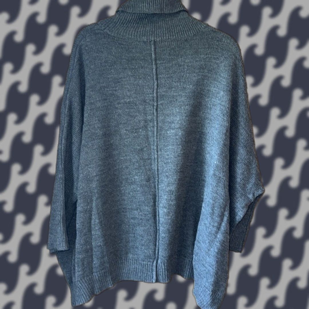 Vintage Lumiere Boxy Sweater Women Cowl neck Gray Batwing Oversized Large Acrylic L Regular Pullover Women Gray Size L / US 10 / IT 46 - 1 Thumbnail