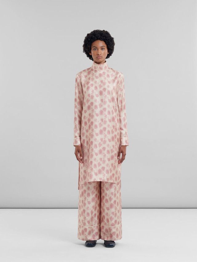 Marni o1f1d3z1125 Antique Silk Midi Dress in Pink/White Size M / US 6-8 / IT 42-44 - 3 Thumbnail