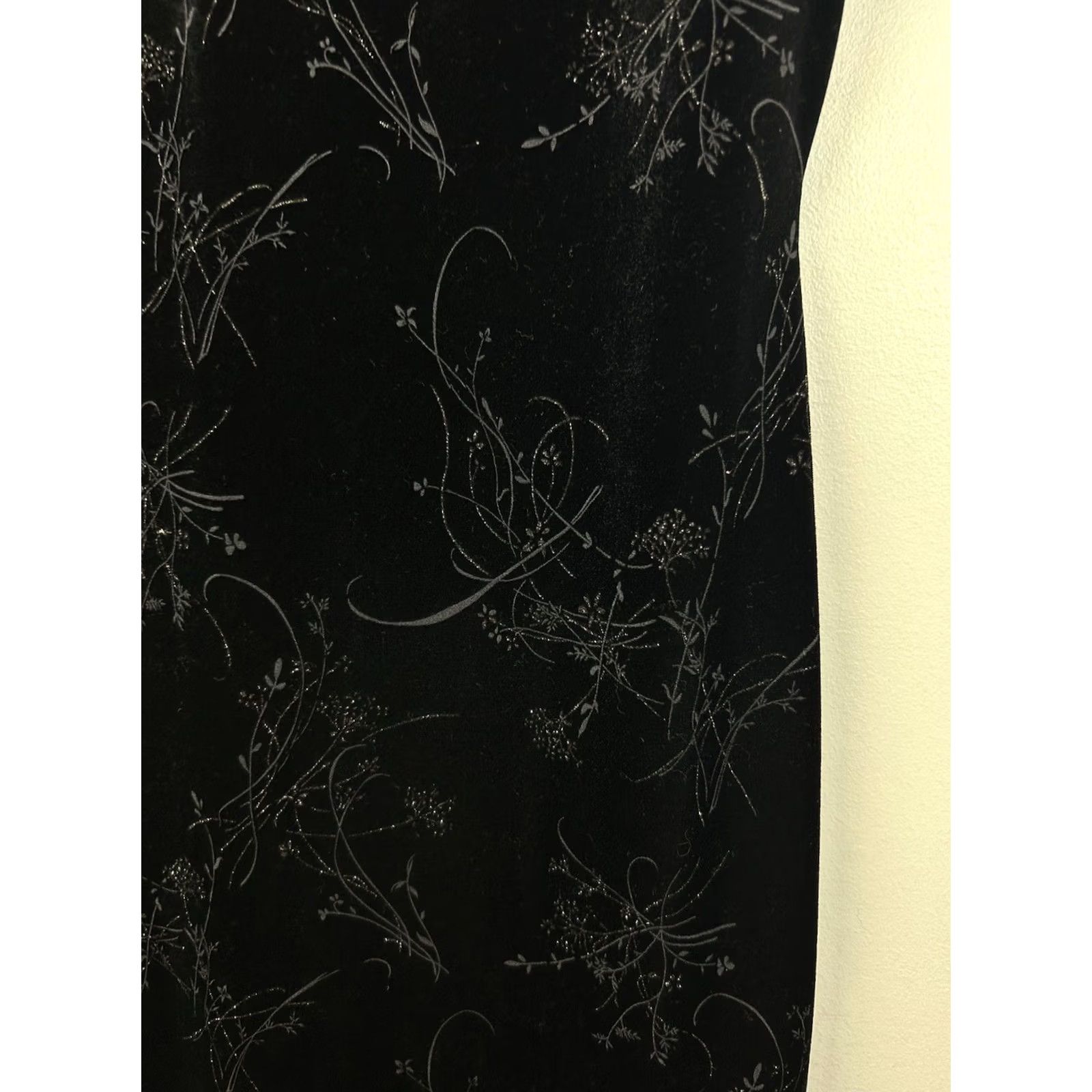 Velour CDC Maxi Dress 10 Women Black Velour Whimsygoth Witchy Fairy Event Party Holiday Formal Dress Size L / US 10 / IT 46 - 3 Thumbnail