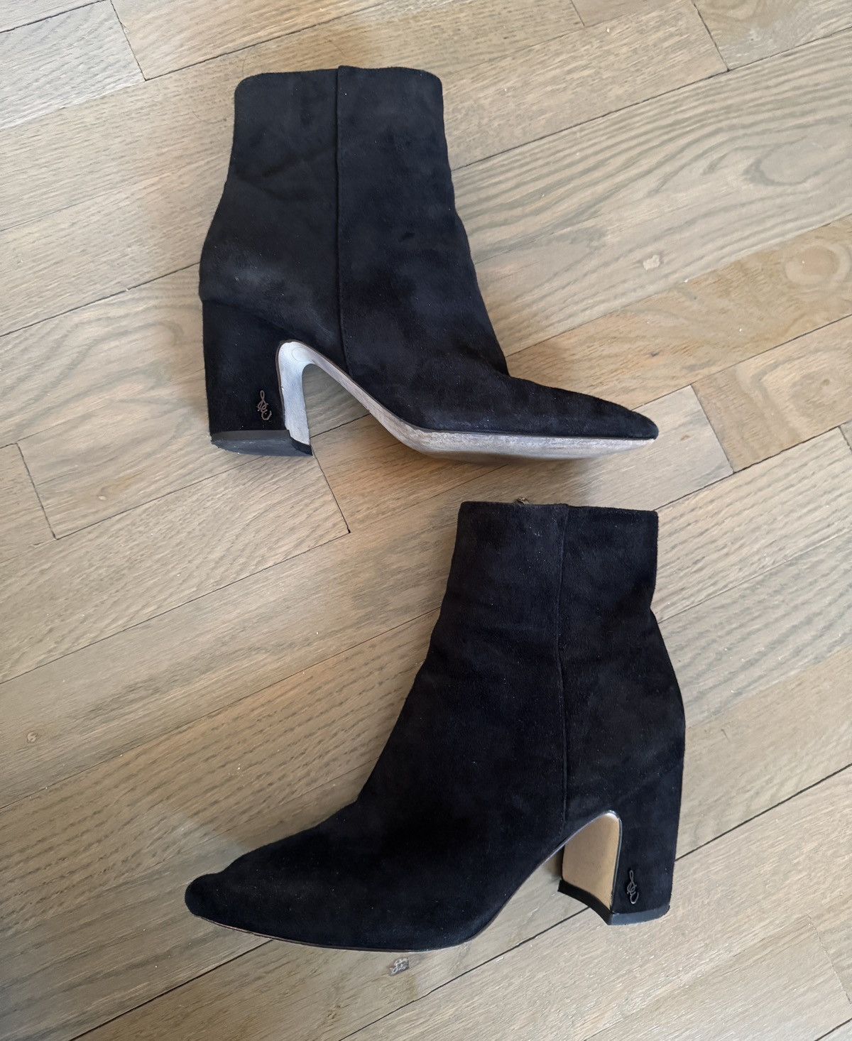 Sam Edelman Sam Edelman Suede boots Pointy Hilty Ankle Block Black 6.5 Size US 6.5 / IT 36.5 - 4 Thumbnail