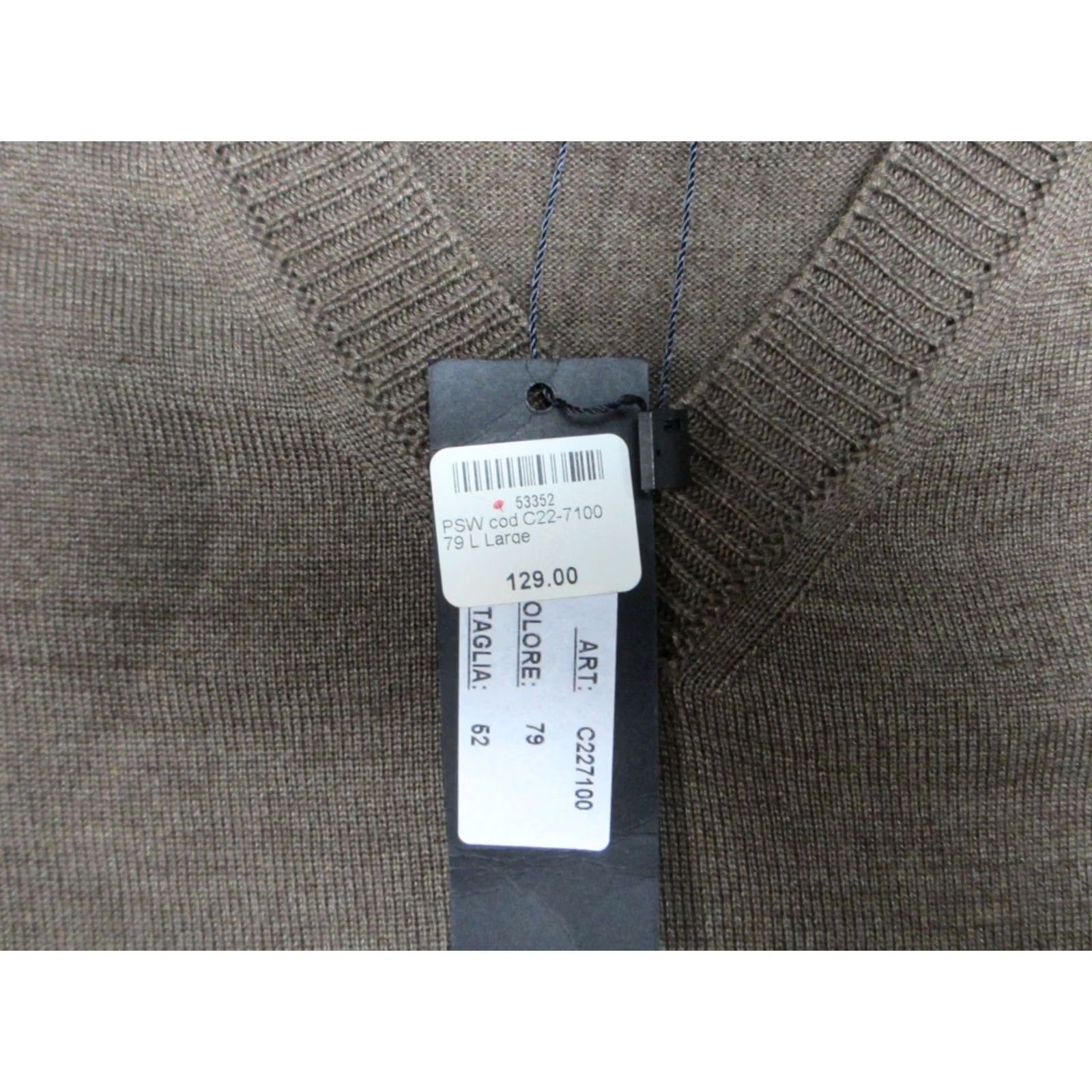 Vintage Codice Sweater Mens Long Sleeve Brown Knit Merino Wool V-Neck Pullover Regular 52 L Winter Casual Workwear Size US L / EU 52-54 / 3 - 3 Thumbnail