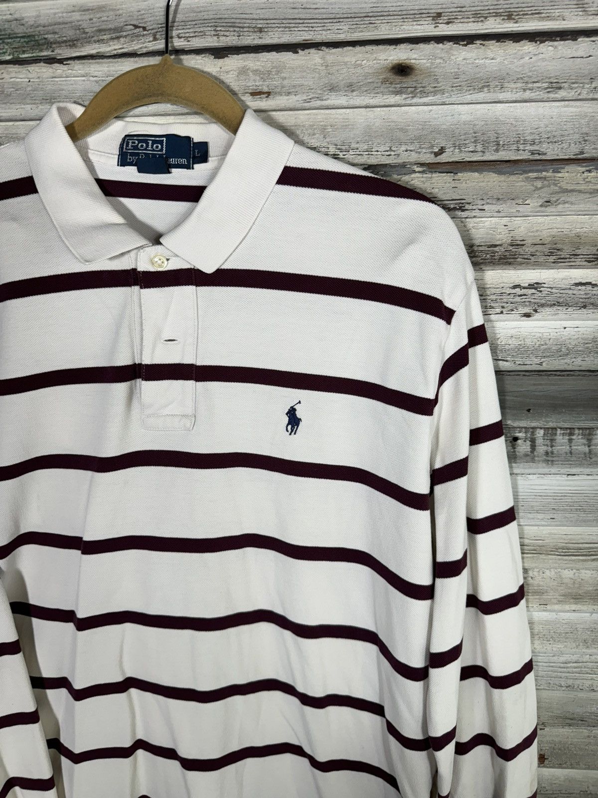 Polo Ralph Lauren × Vintage Vintage Polo Ralph Lauren Striped Rugby Size US L / EU 52-54 / 3 - 2 Thumbnail