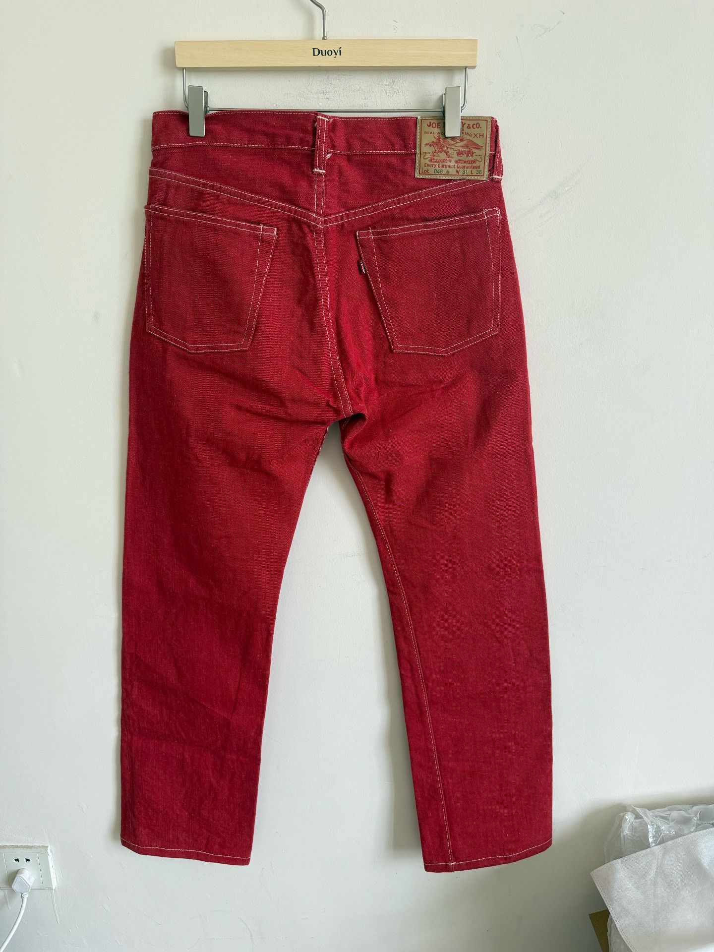 The Real McCoy's Joe McCoy Real McCoy 90s Red Flag Pants Size US 31 - 1 Thumbnail
