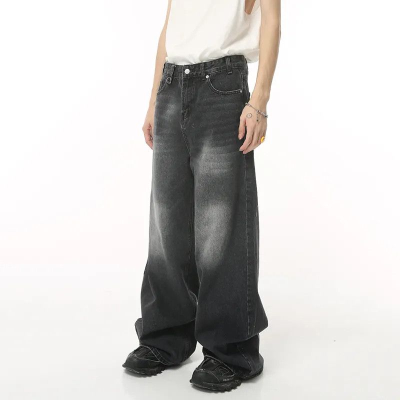 The Unbranded Brand Black Washed Vintage Wide Leg Baggy