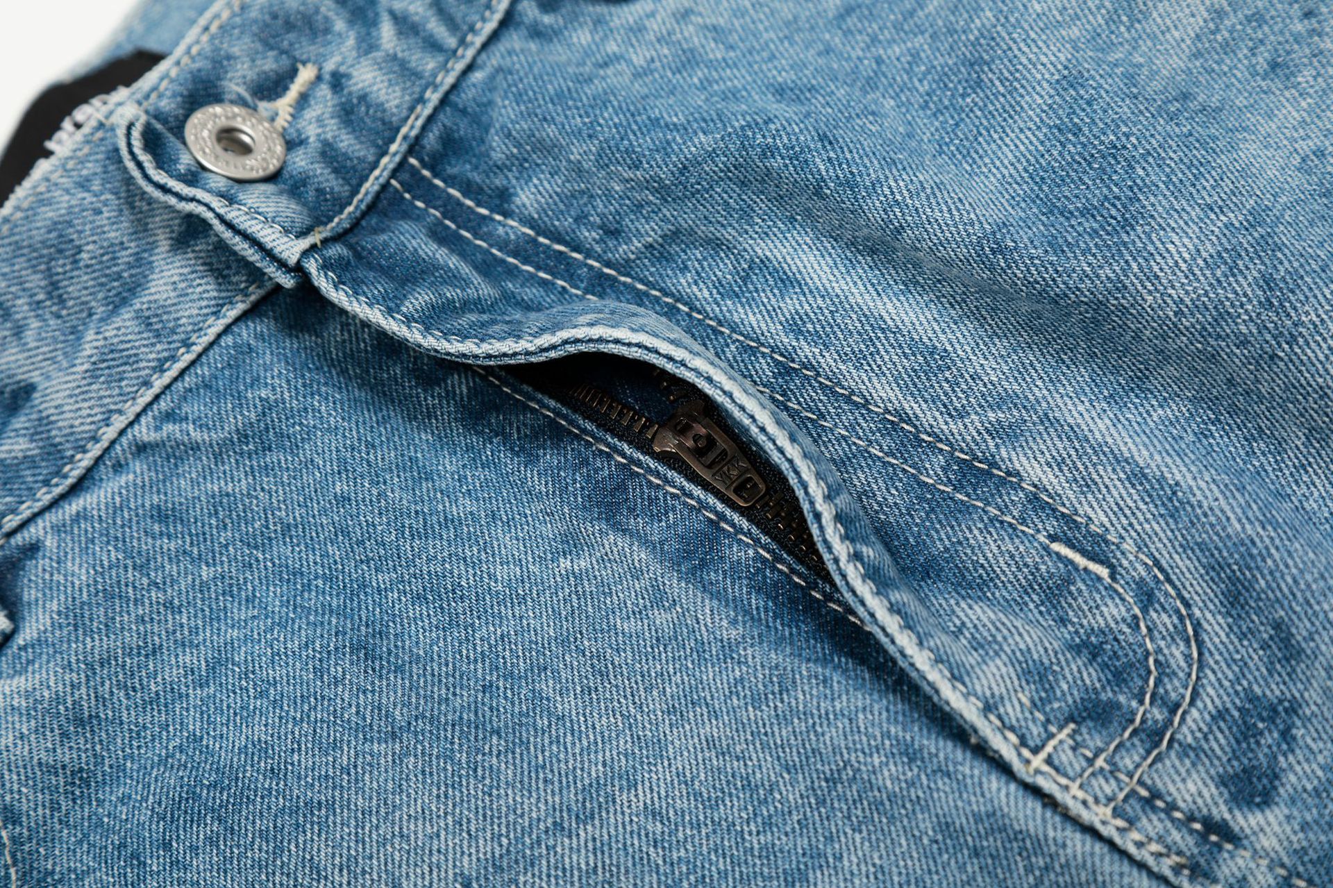 Jean American retro men's washed distressed straight loose jeans Size US 32 / EU 48 - 3 Thumbnail