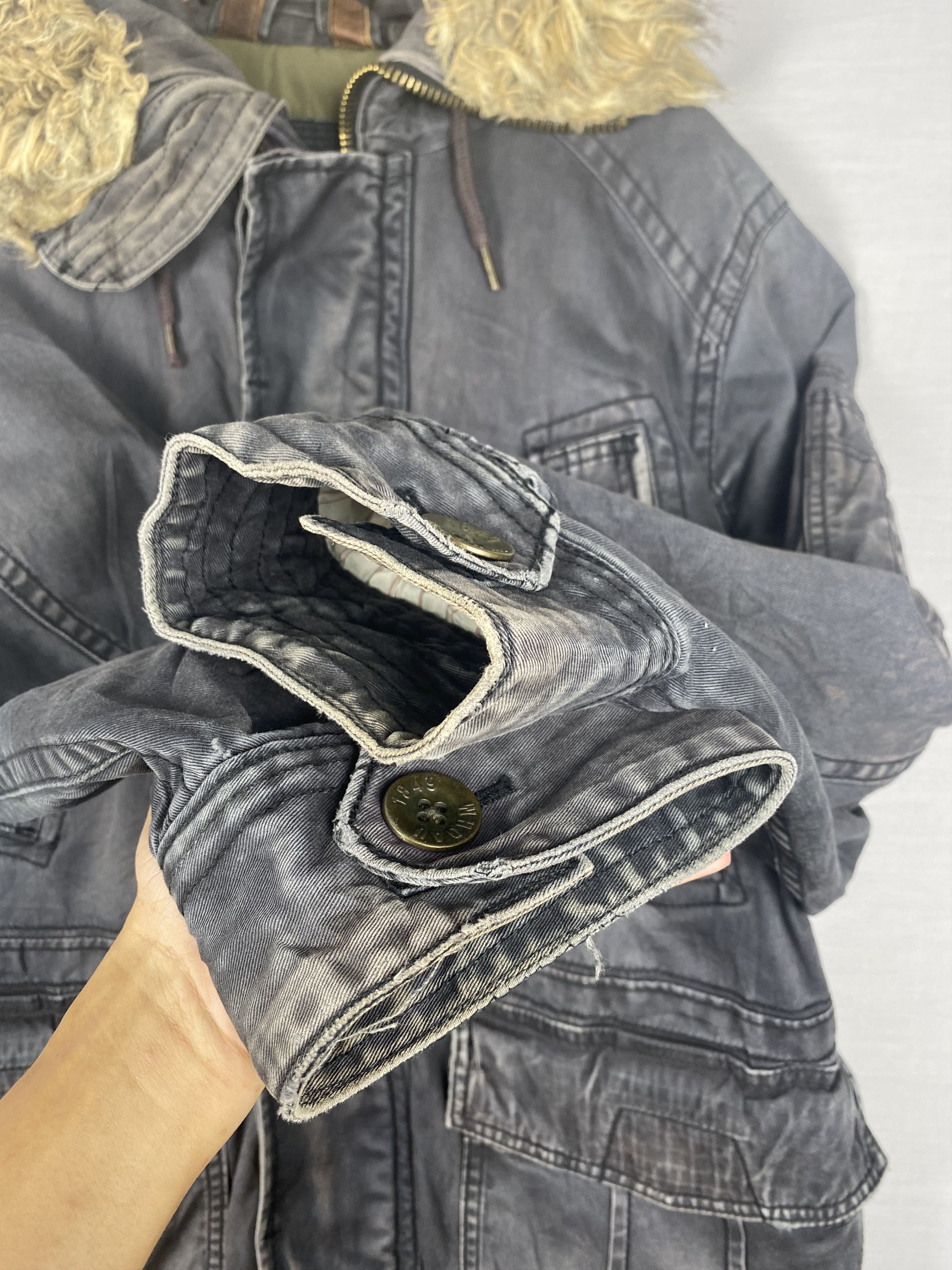 Vintage Vintage Who A. U. Sherpa Multi Pocket Zip Up Denim Jacket Size US L / EU 52-54 / 3 - 6 Thumbnail