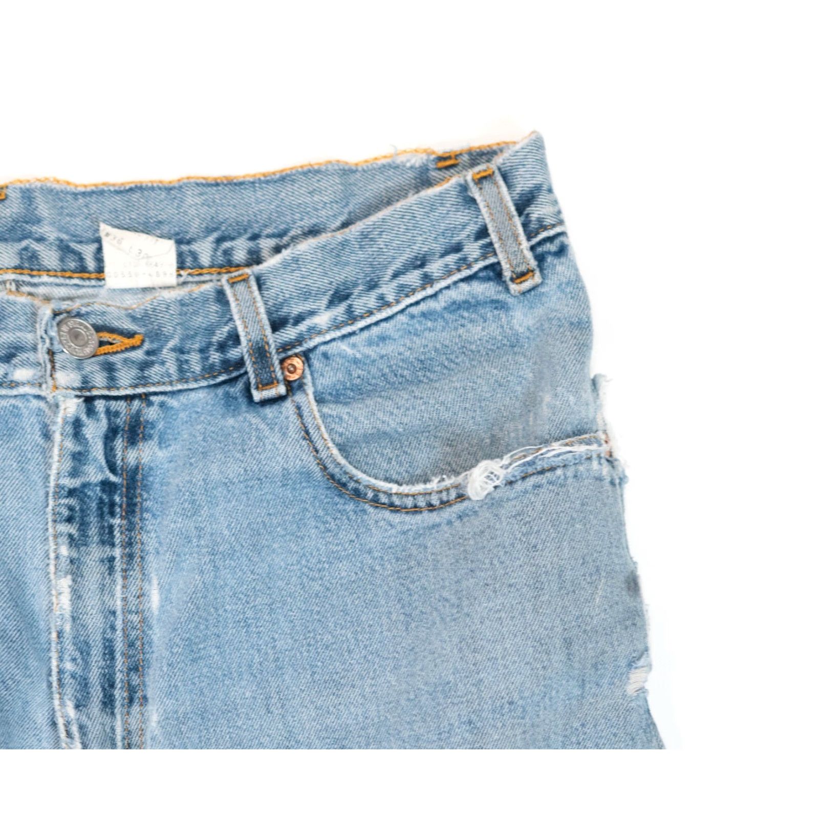 Levi's VINTAGE Levi’s 550 Denim Jeans Drops Distressed 36 X 30 USA Men Regular Blue jeans 5-Pocket HTF Thrash Grunge Hip Hop 90s Rock California Size US 36 / EU 52 - 4 Thumbnail