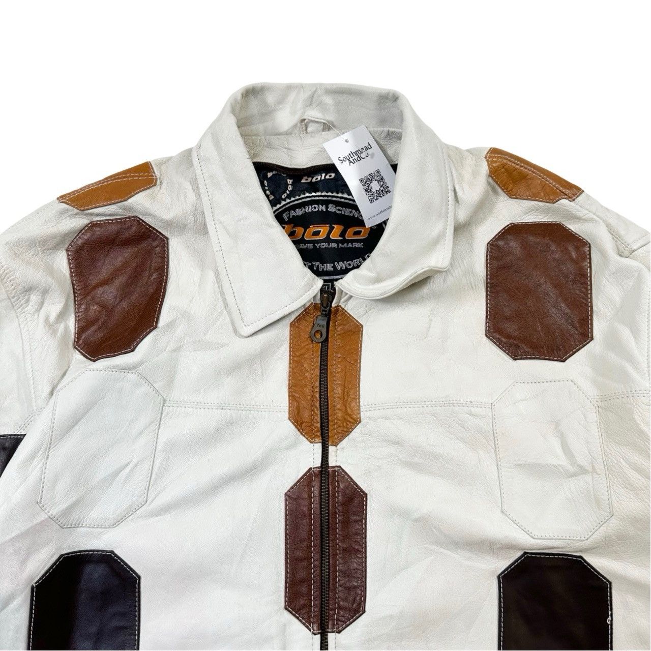 Vintage Vintage 90s Bolo Patterned Leather Zip Up Jacket Size US XXL / EU 58 / 5 - 2 Thumbnail