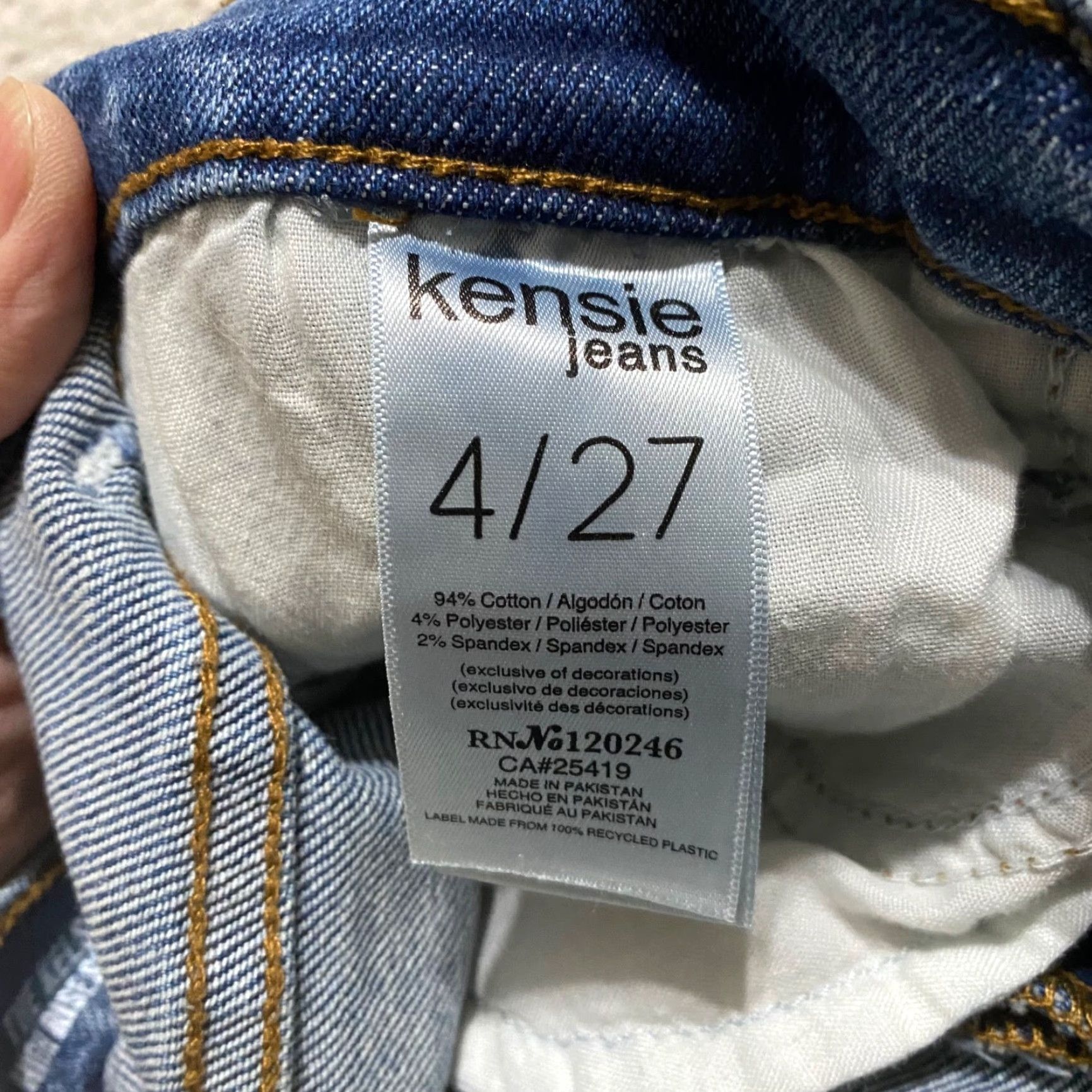 Vintage Kensie Jeans Womens Jeans Blue Denim Medium Wash High Rise Skinny Distressed 4 Pocket 5-Pocket Design Size 27" / US 4 / IT 40 - 4 Thumbnail