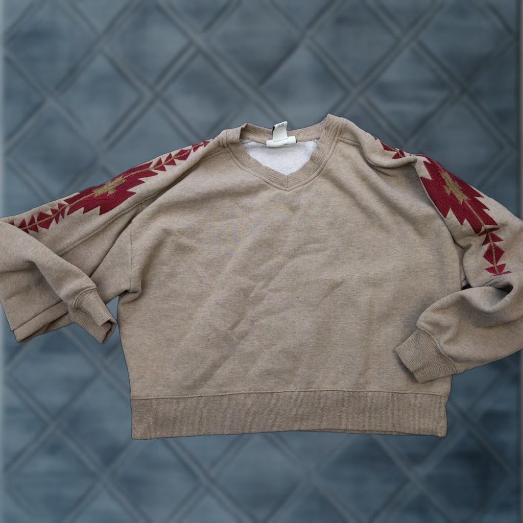 Ariat Ariat Western Sweatshirt Womens XL Beige Fleece Lined Embroidered Pullover Top Size XL / US 12-14 / IT 48-50 - 1 Thumbnail