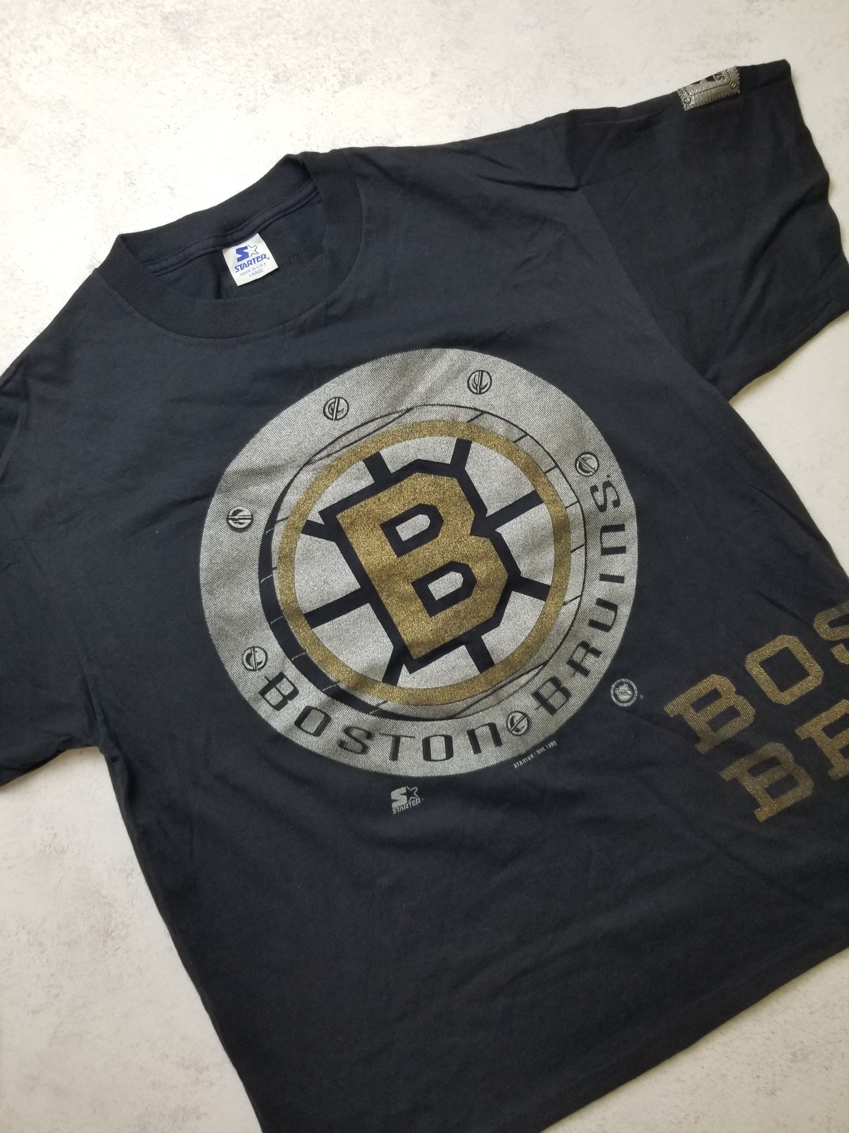 Starter Vintage Starter Boston Bruins 1992 Logo Retro NHL T-Shirt Size US L / EU 52-54 / 3 - 14 Thumbnail
