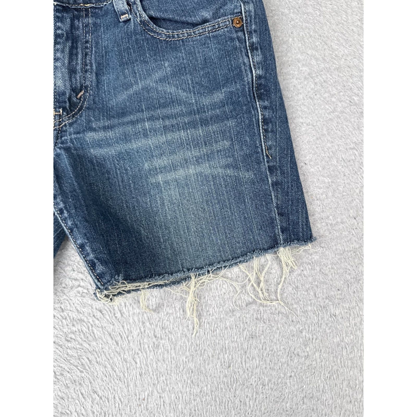 Levi's Levi's 508 Shorts Womens 9 Blue Denim Cut-Off Frayed Raw Hem 5-Pocket Spring Summer 29 Inseam Juniors Girls Size 30" / US 8 / IT 44 - 2 Thumbnail