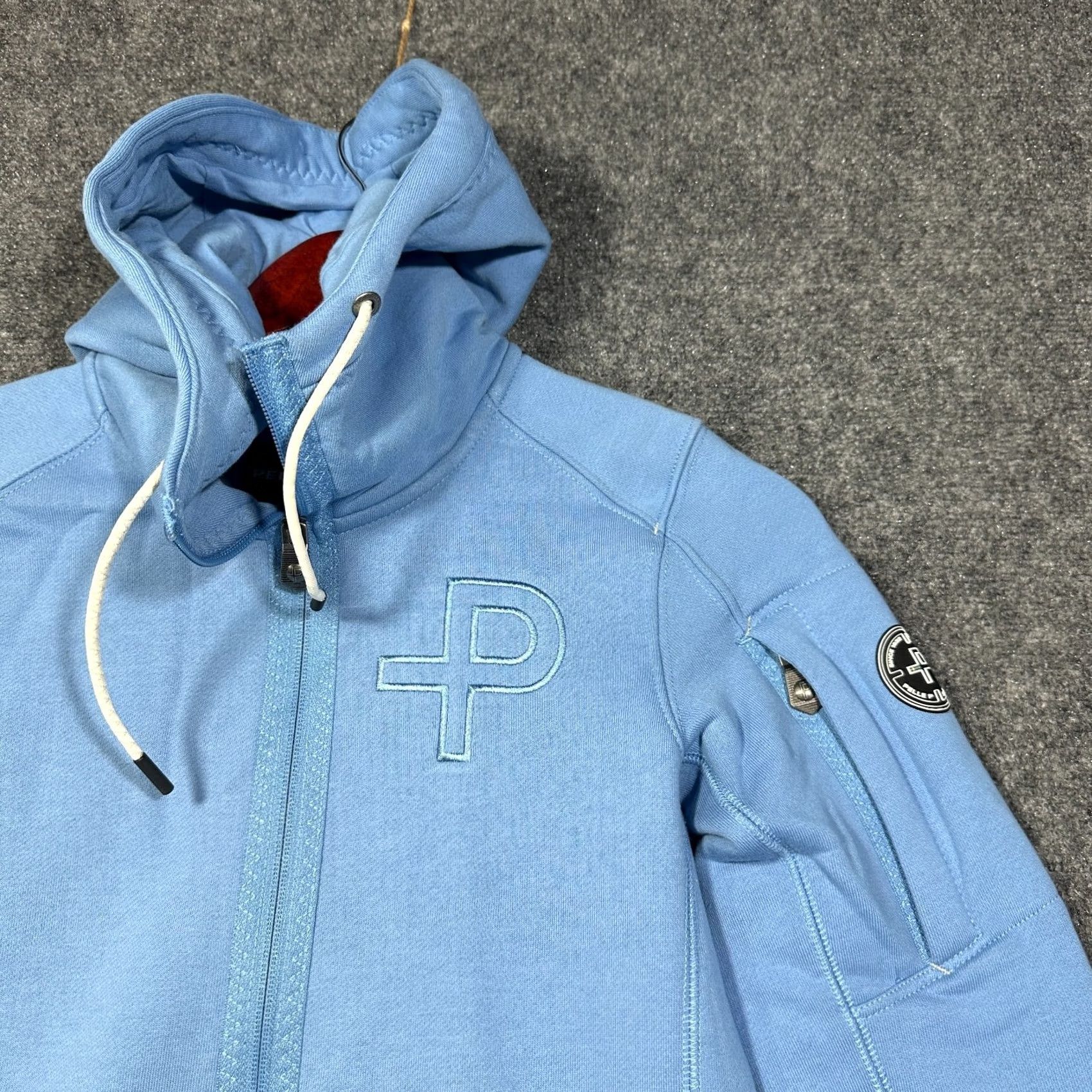 Pelle Pelle Pelle P Hoodie Womens XS Blue Knit Full Zip Pockets Logo Size XS / US 0-2 / IT 36-38 - 3 Thumbnail