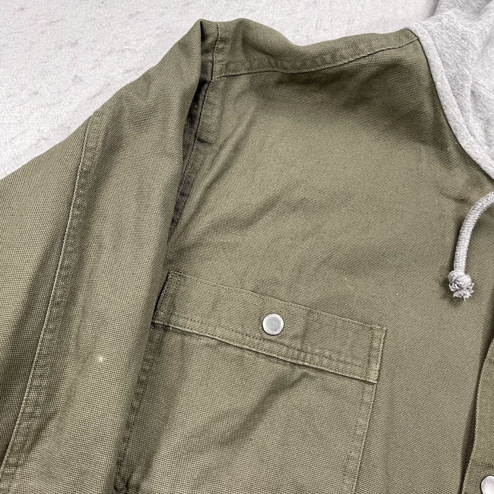 Vintage Duluth Jacket Mens 4XL Green Fire Hose Flannel Canvas Hooded Snap Shirt Size US XXL / EU 58 / 5 - 4 Thumbnail