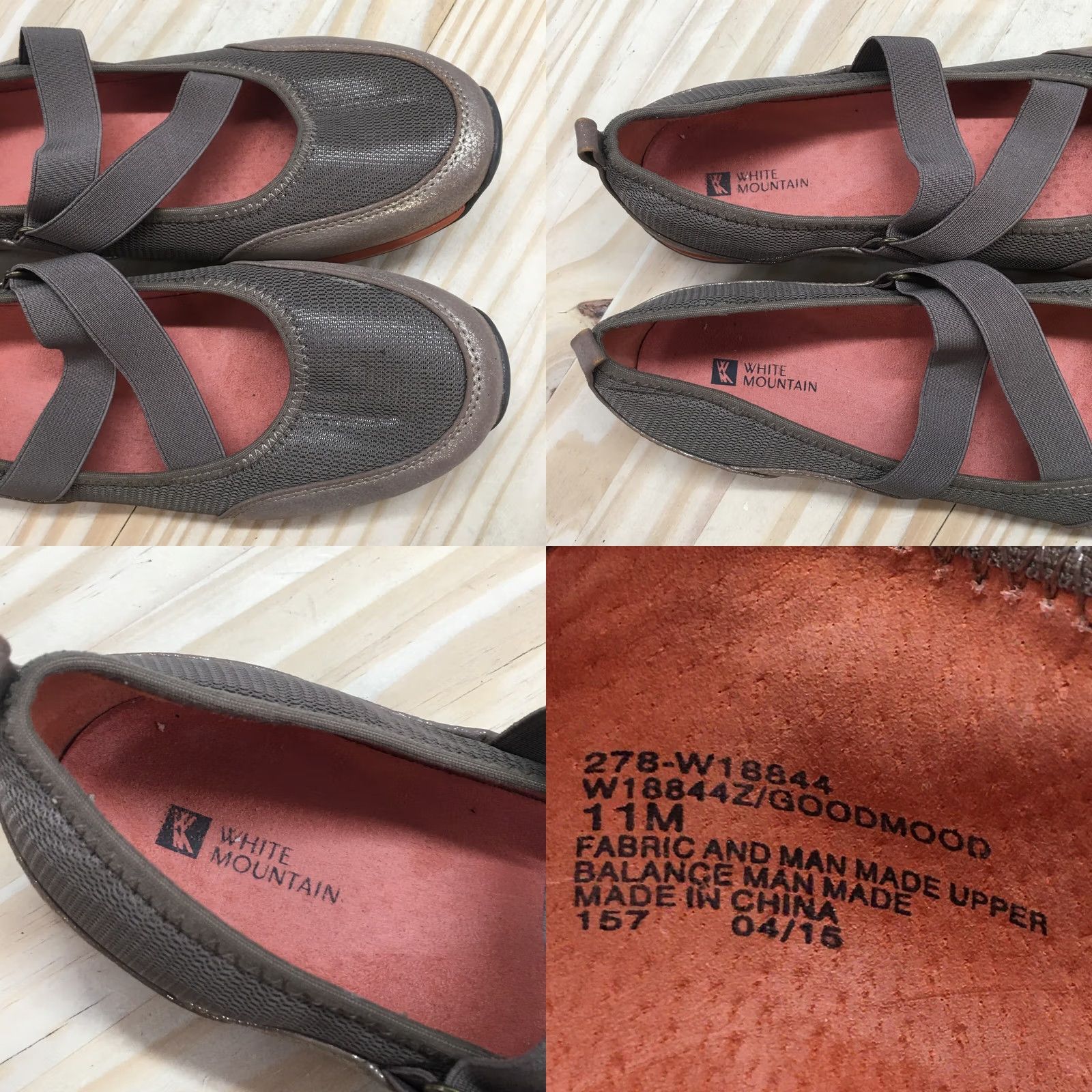 Vintage White Mountain Mary Jane Womens 11M Brown Cliffs Round Toe Slip On Flats Casual Size US 11 / IT 41 - 8 Thumbnail