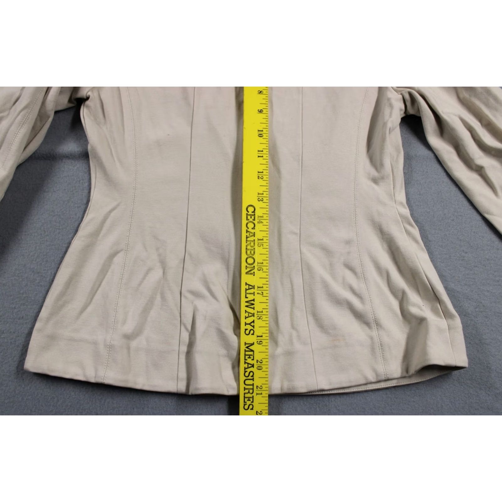M.M.LaFleur M.M. Lafleur Blouse Womens Small Beige Long Sleeve Fitted Zip Back Work Top Size S / US 4 / IT 40 - 3 Thumbnail