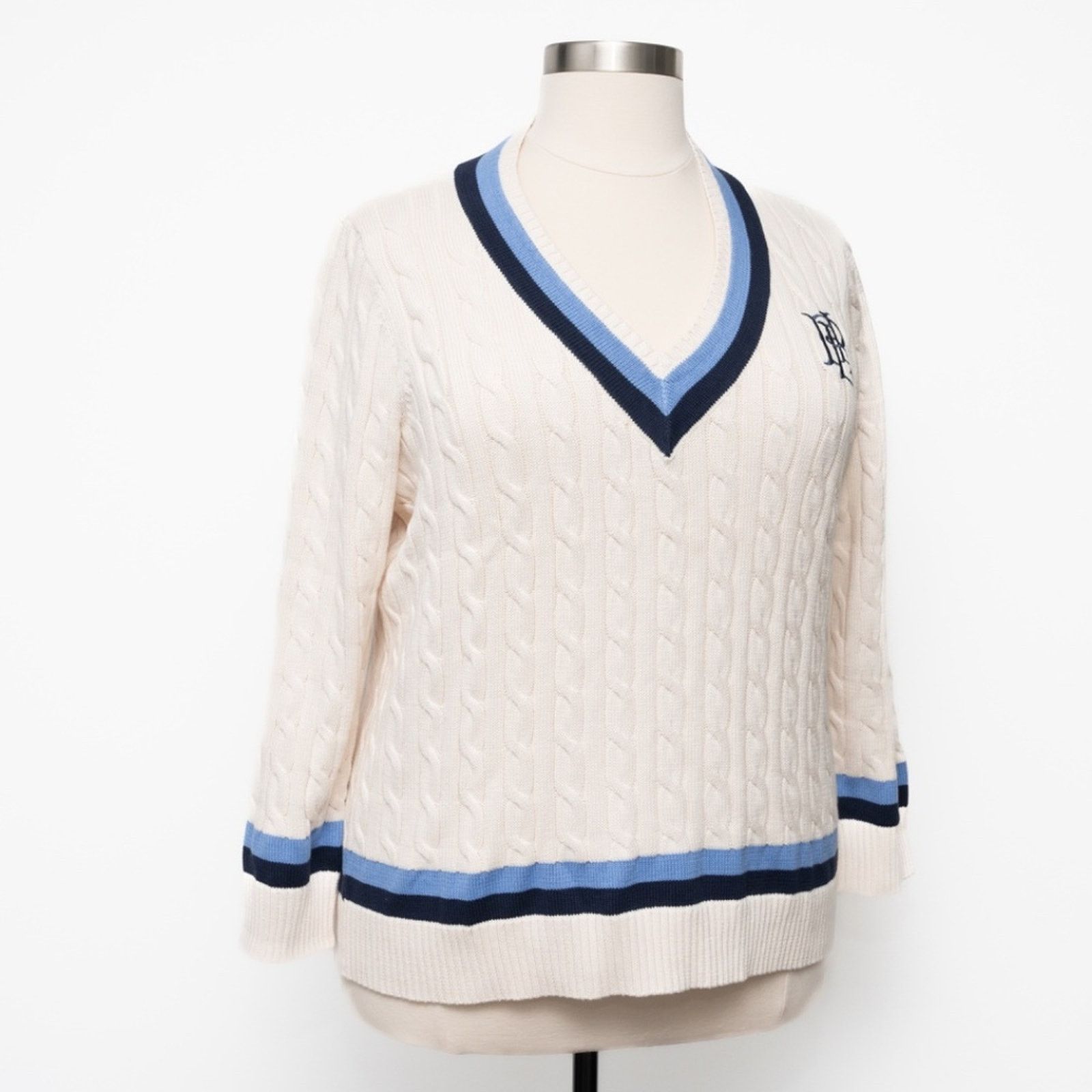 Lauren Ralph Lauren Lauren Ralph Lauren. New! Cable-Knit Logo Cricket Sweater. Size XXL / US 16-18 / IT 52-54 - 13 Thumbnail