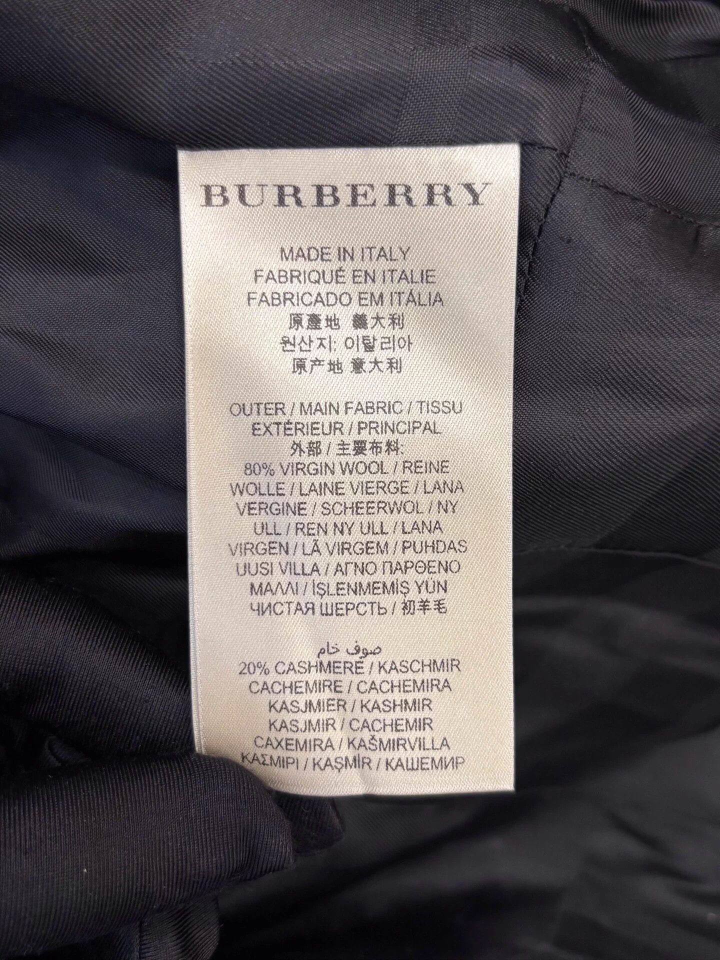 Burberry London Wool Trench Horseferry Black Rabbit Fur UK6