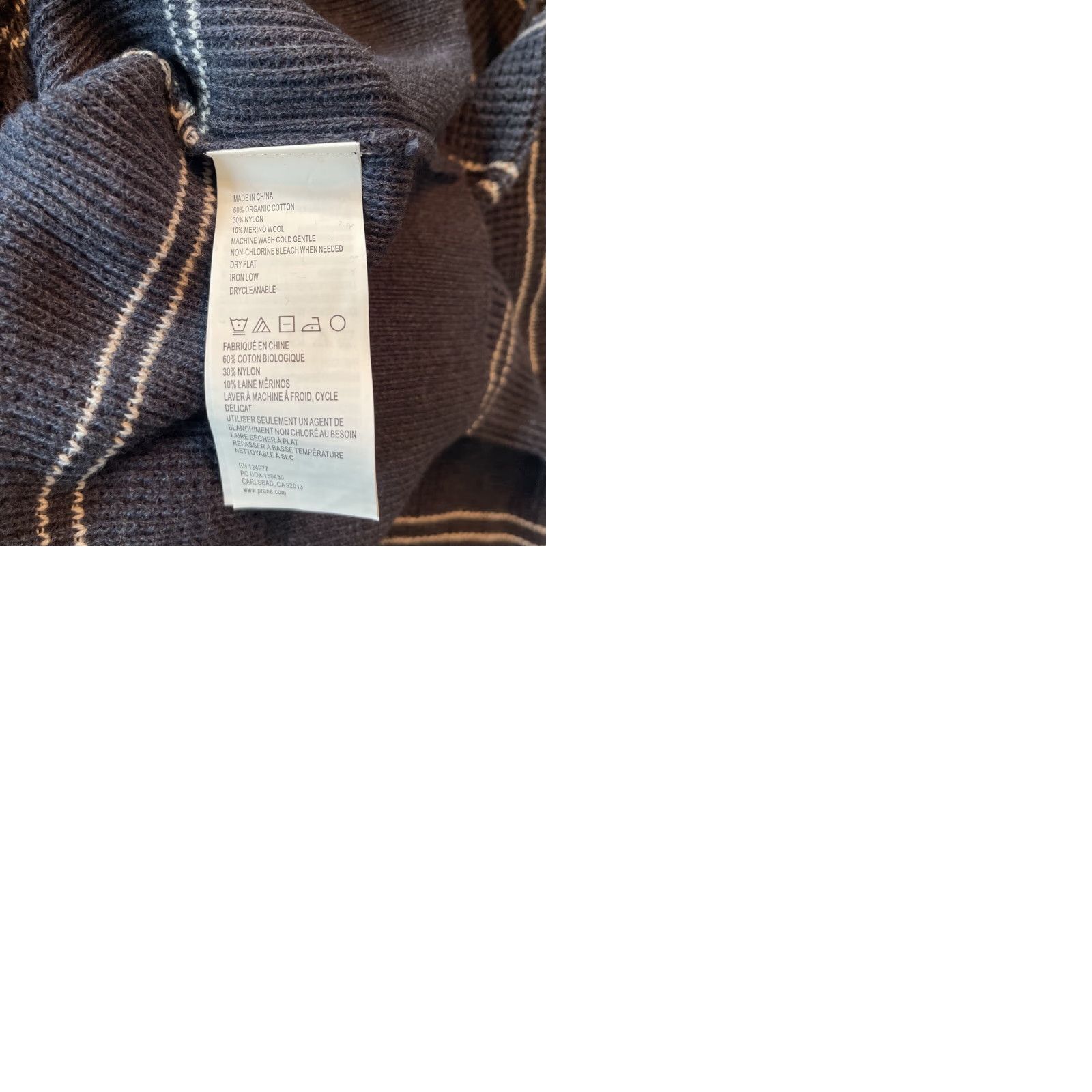 Prana prAna Milani Dress Nautical Stripe Womens S Blue Knit Striped Long Sleeve Knee Length Cowl Neck Sweater Dress Size S / US 4 / IT 40 - 9 Thumbnail