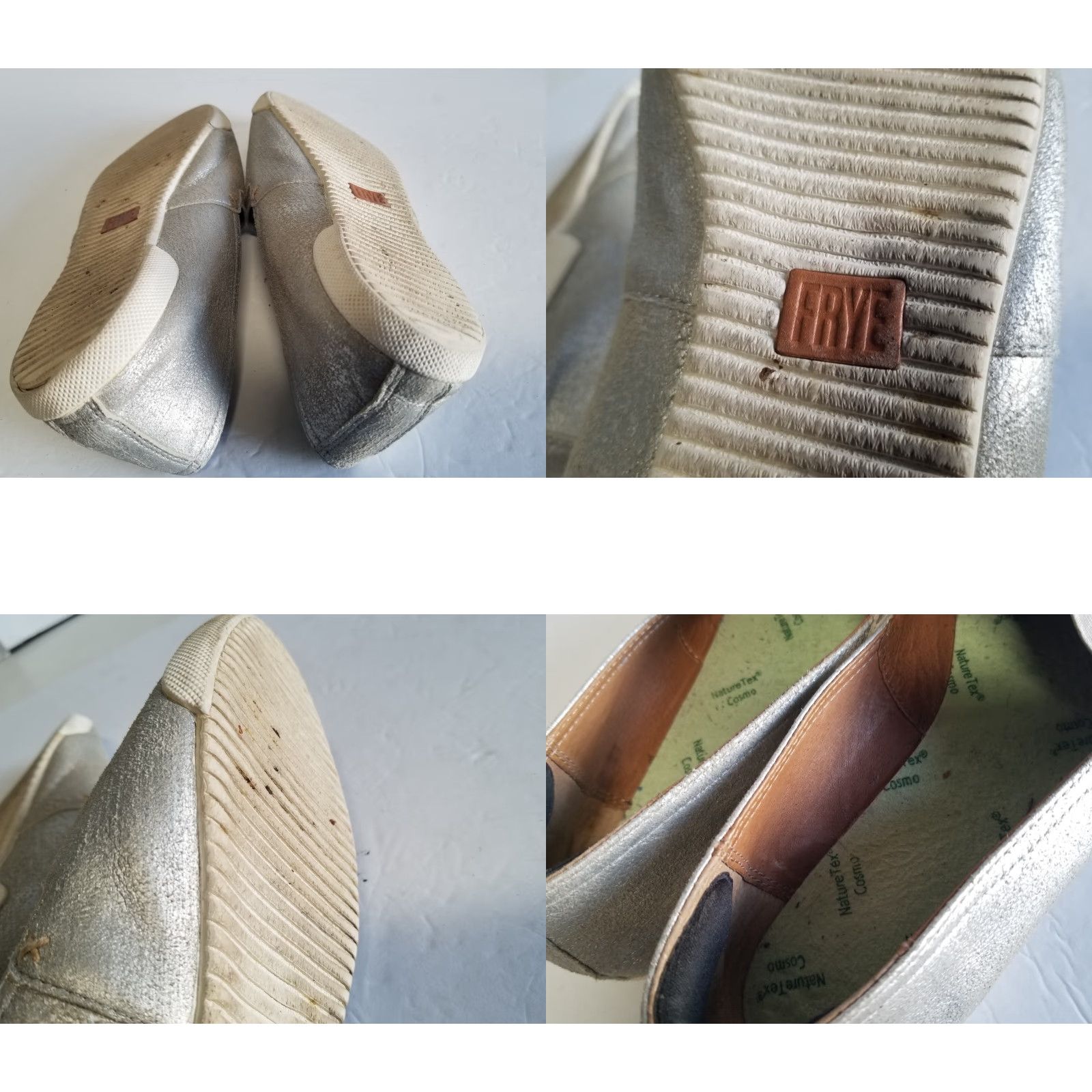 Frye Frye Melanie Slip On Metallic Gray Leather Flats Loafers Women Size 11 Slip On M Width No Insoles Vintage: No Size US 11 / IT 41 - 8 Thumbnail