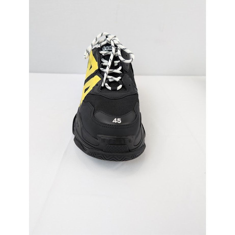 Balenciaga o1rshd1 Triple S Sneakers in Black/Yellow Size US 12 / EU 45 - 14 Thumbnail