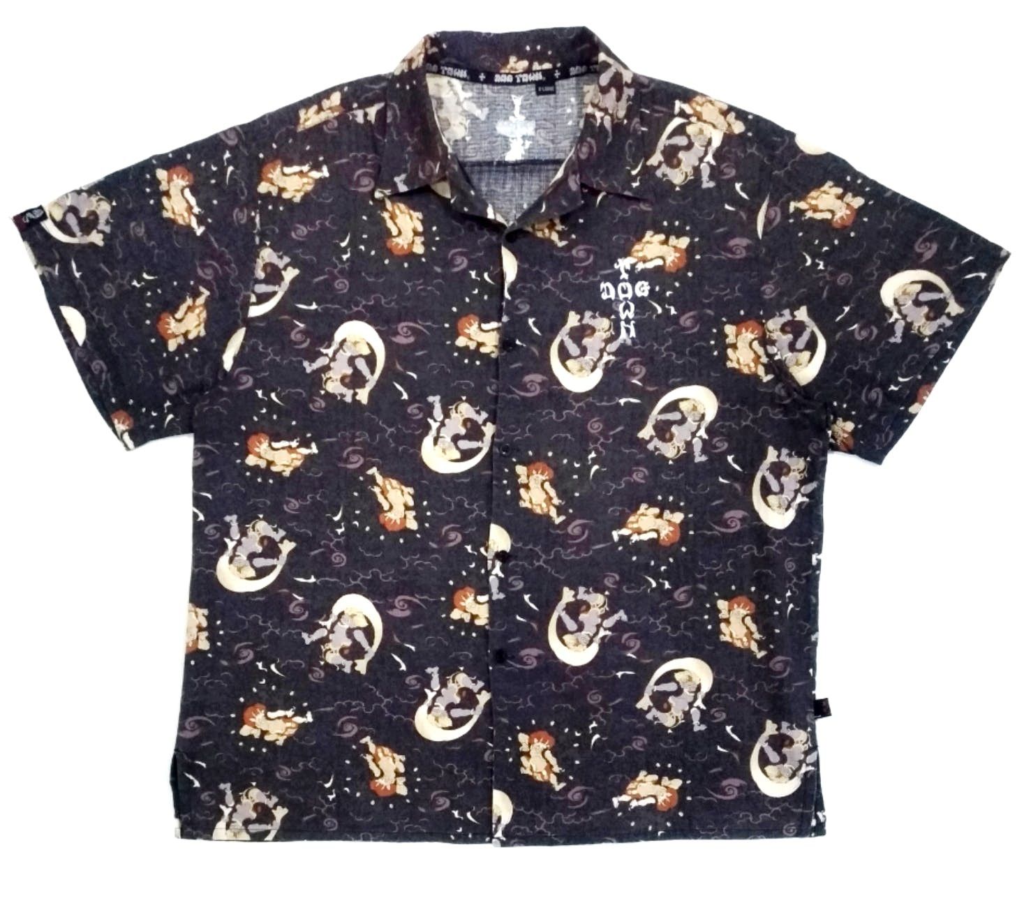 Dogtown Rare! Vintage Dogtown Black Dragon Fujin Raijin Motif Shirt Size US XL / EU 56 / 4 - 1 Thumbnail