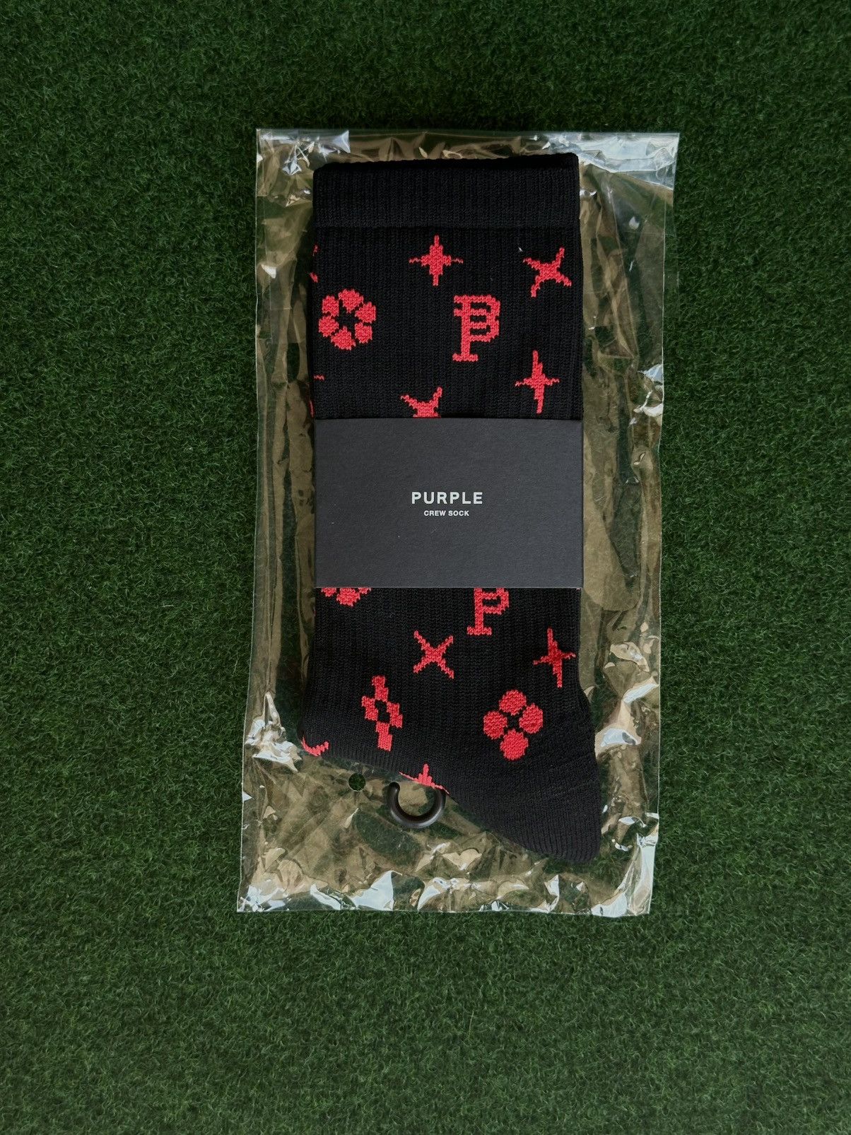 Purple Brand MONOGRAM CREW BLACK SOCKS Size OS Size ONE SIZE - 1 Thumbnail