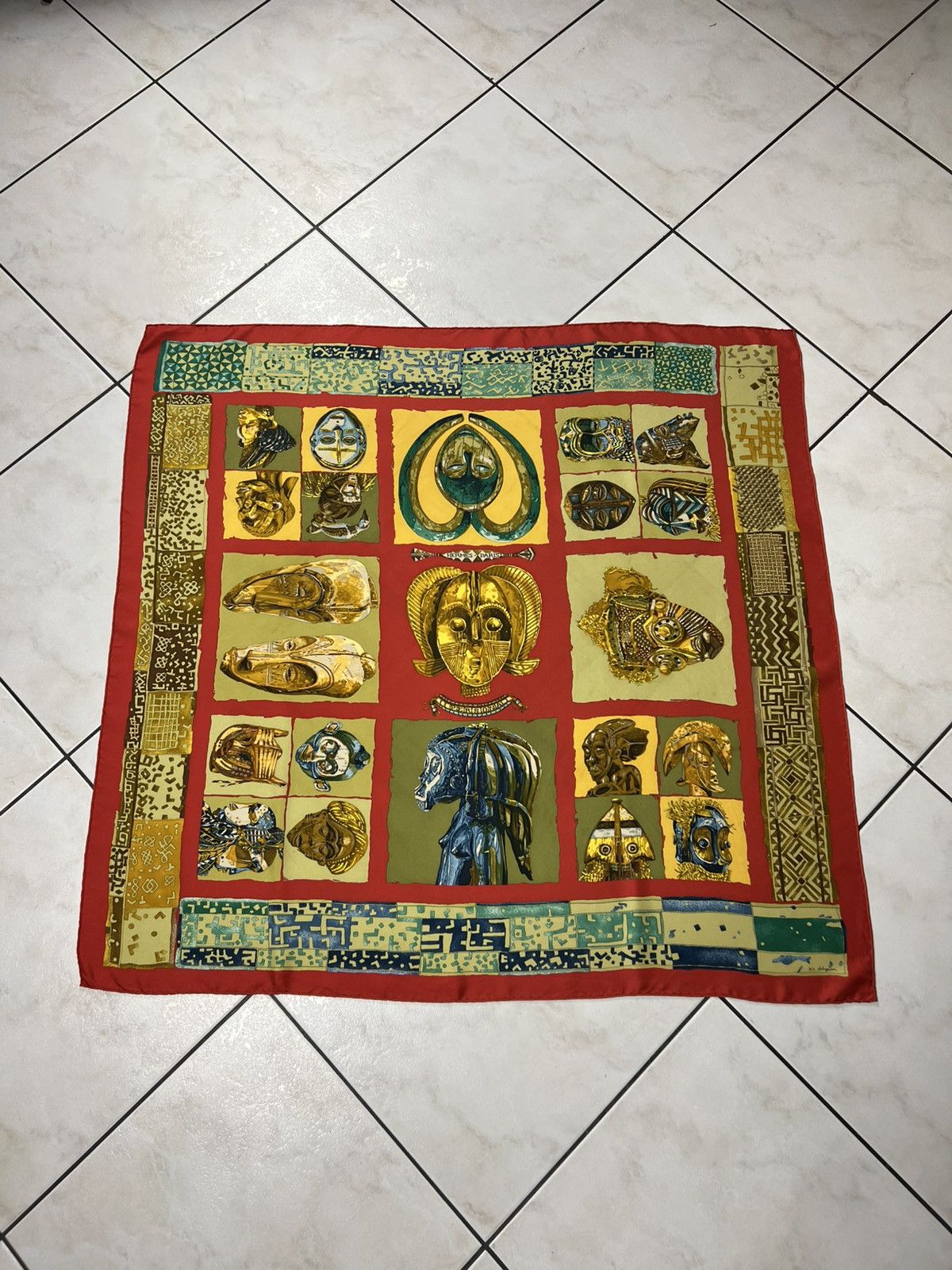 Hermes Vintage Hermes Persona loic dubigeon silk handkerchief scarf Size ONE SIZE - 3 Thumbnail