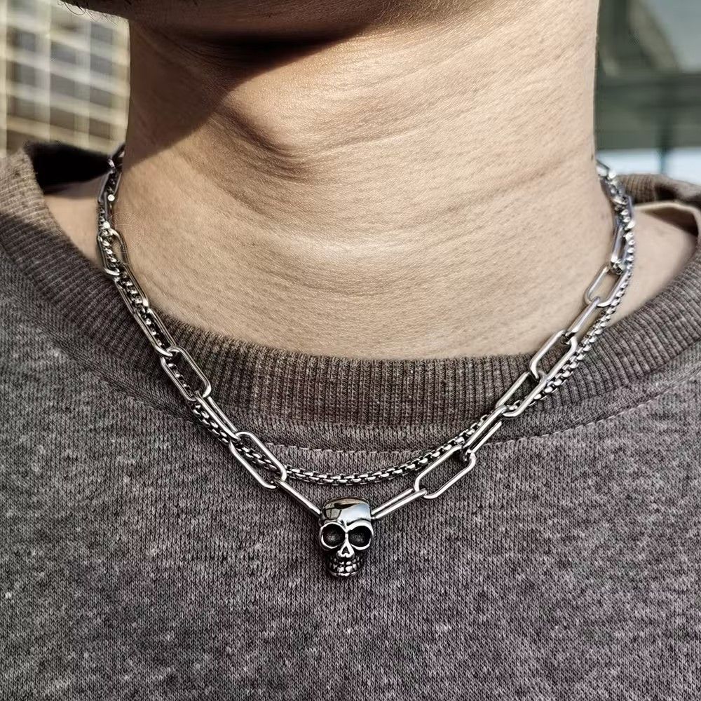 Jewelry Eye Skull Pendant Chain Necklace Size ONE SIZE - 3 Thumbnail