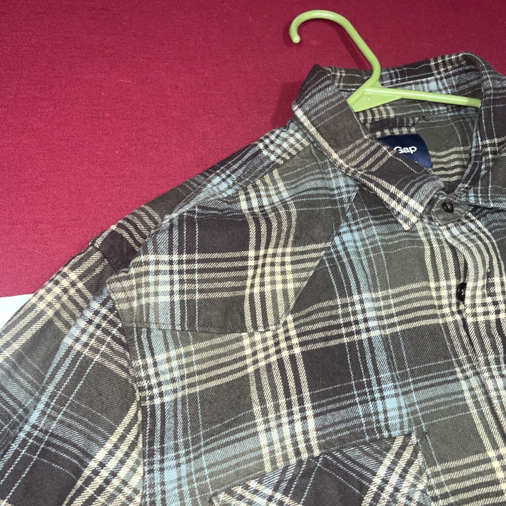 Gap GAP Button-Up Shirt Men XL Flannel Plaid Brown Blue Western Long Sleeve Size US XL / EU 56 / 4 - 6 Thumbnail