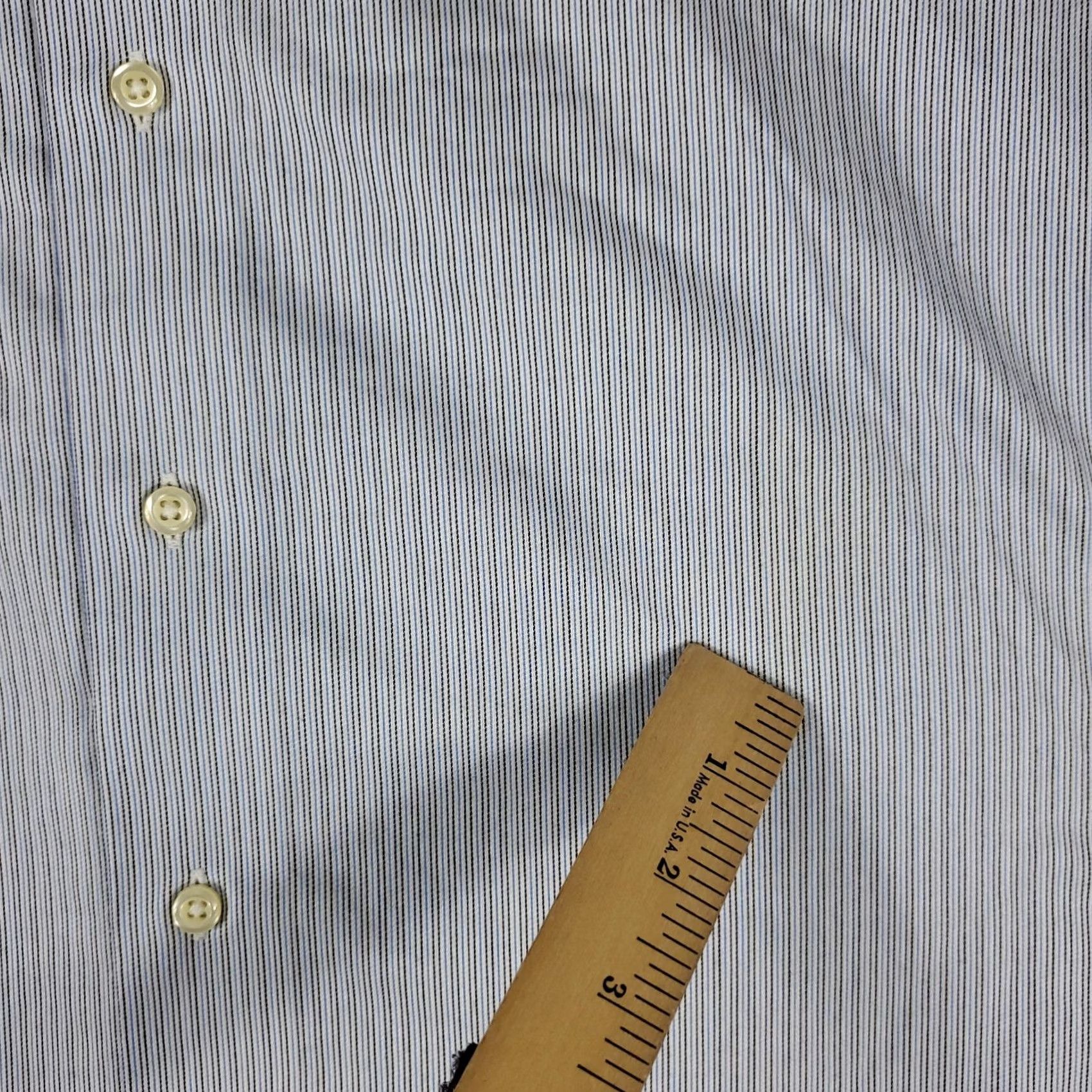 Brooks Brothers Brooks Brothers Shirt Mens 17 Blue Striped Regent Dress Button Up Long Sleeve Size 46R - 3 Thumbnail