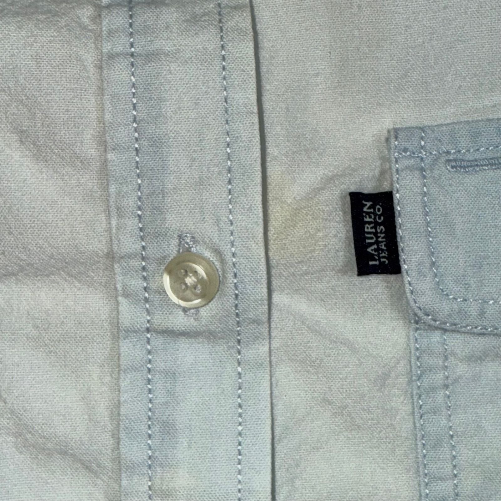 Lauren Ralph Lauren Vtg Ralph Lauren LRL Lt Blue Western Shirt Sz M Hong Kong Size US M / EU 48-50 / 2 - 4 Thumbnail