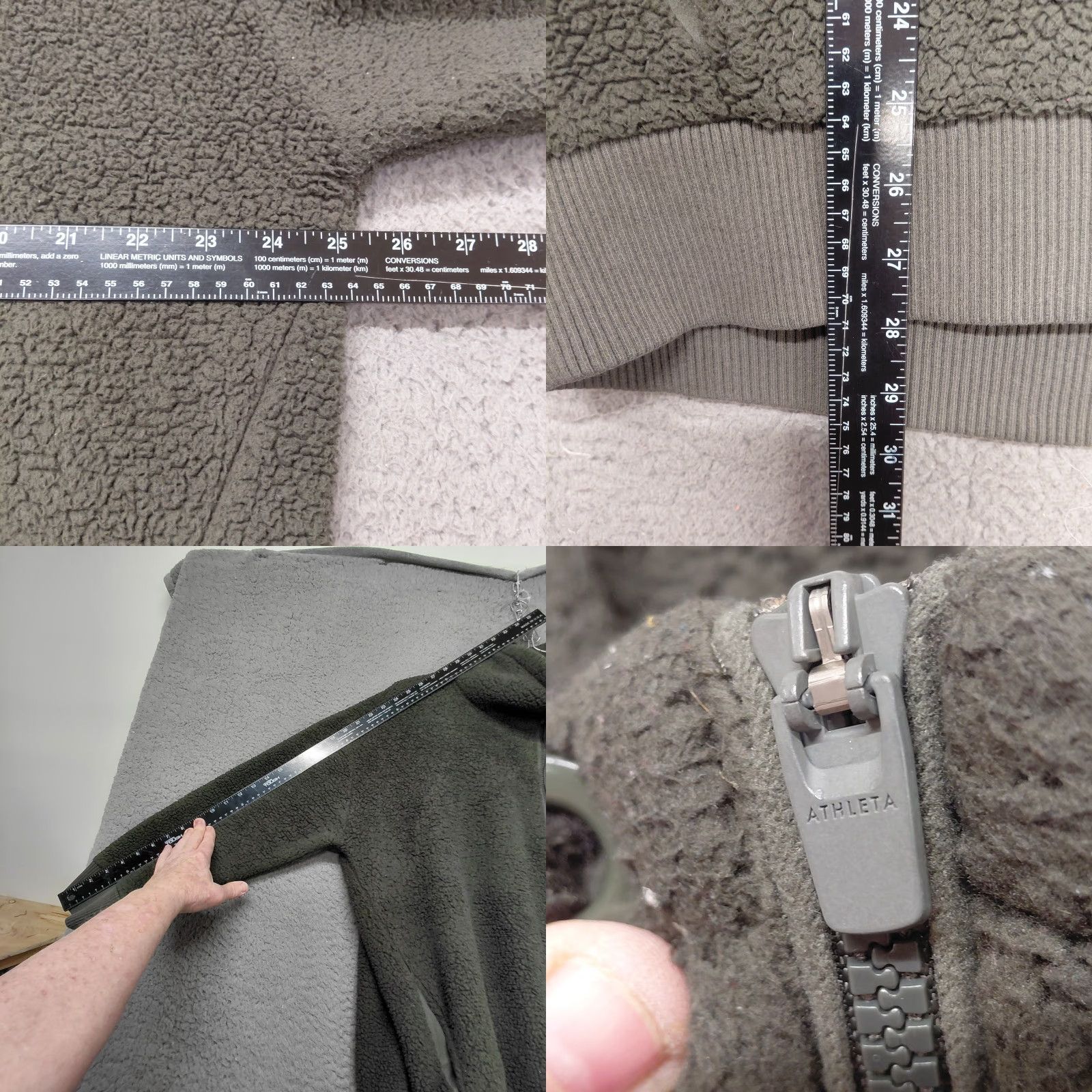 Athleta Athleta Sweatshirt Shirt Womens XL Dark Green Talus Sherpa Quarter Zip Pullover Easy Care 1/4 Zip Raglan Sleeve Pockets Size XL Womens Size XL / US 12-14 / IT 48-50 - 9 Thumbnail