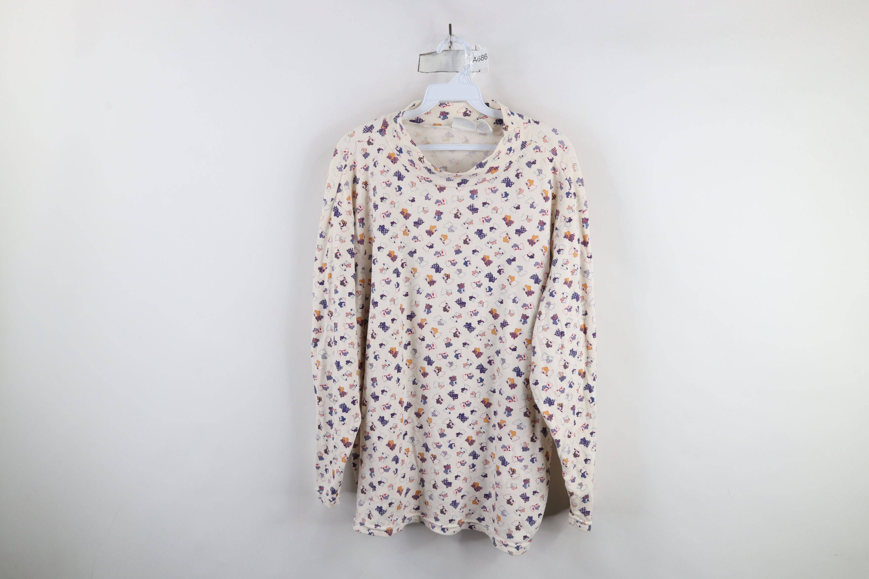 Vintage Vinage 90s Streetwear All Over Print Long Sleeve T-Shirt Size XXL / US 16-18 / IT 52-54 - 1 Thumbnail