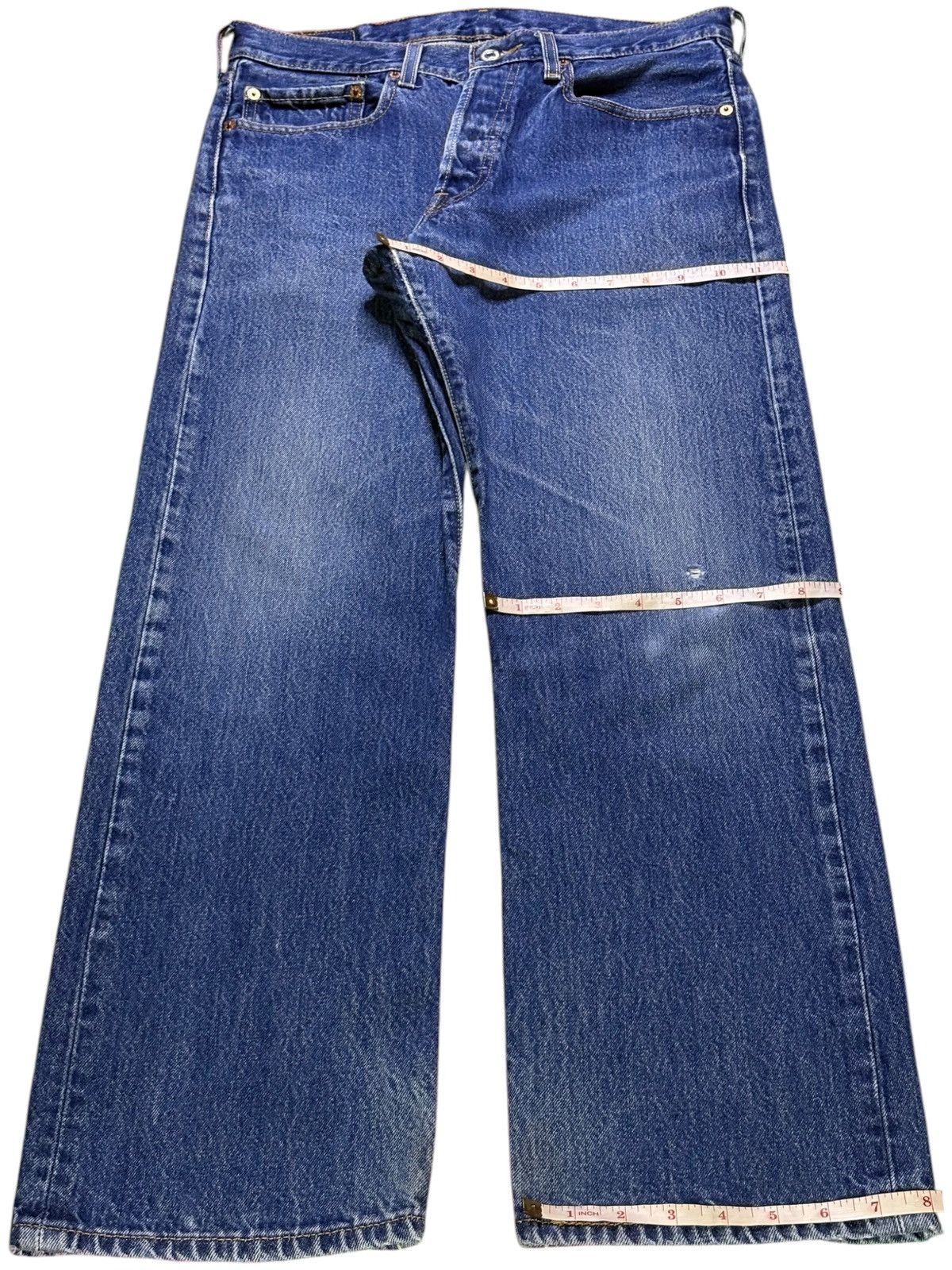 Levi's Vintage 90s Levis 501 Blue Wash Distress Loose Baggy Jeans Size US 31 - 13 Thumbnail