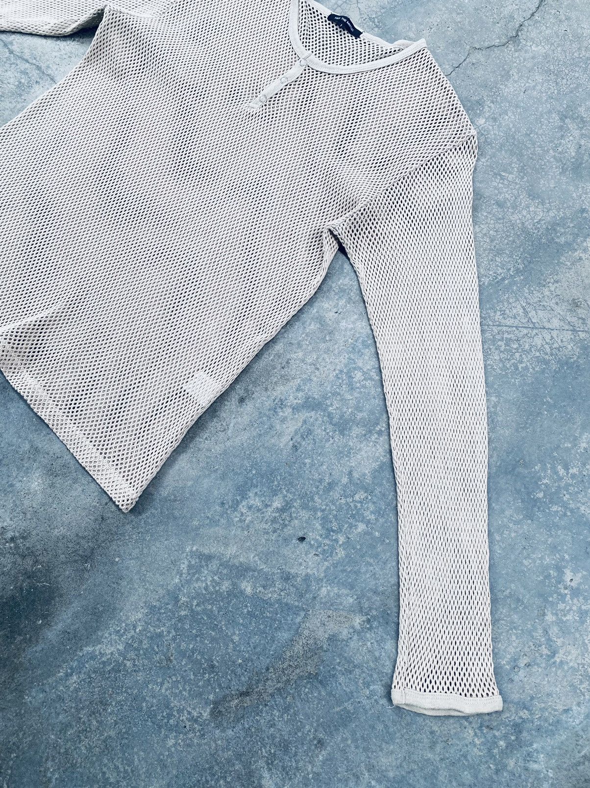Japanese Brand Vintage Y2k Face The Music Mesh Henley Long Sleeve Size US S / EU 44-46 / 1 - 9 Thumbnail