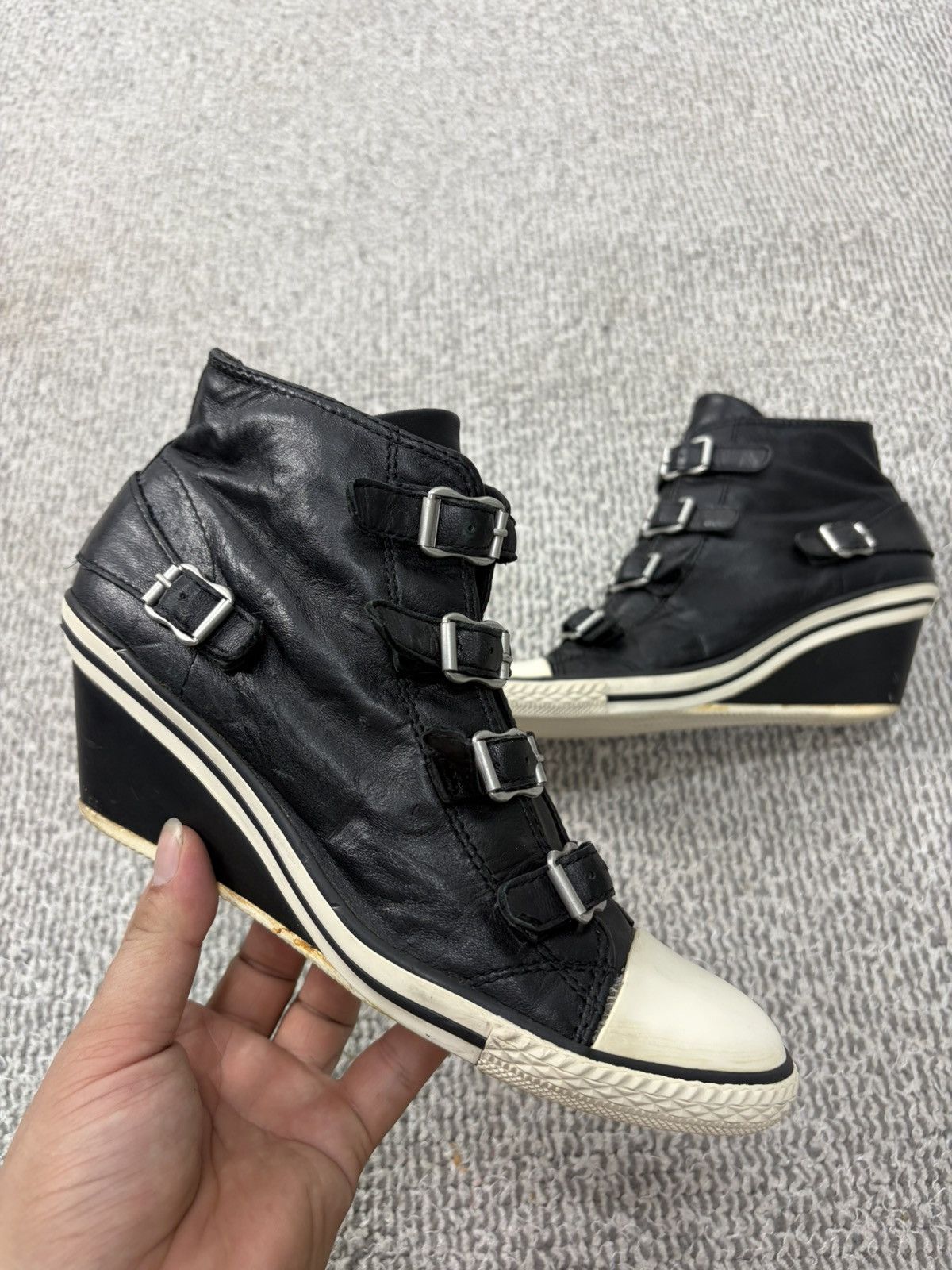 ASH Ash Wedge Genial Buckled Leather Size 39 Size US 9 / IT 39 - 3 Thumbnail