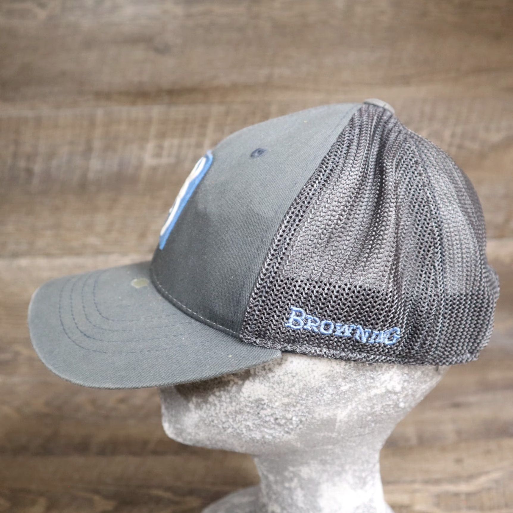 Vintage Browning Baseball Cap Hat Workman Snap Back Adults Dark Gray Buck Mark Baseball Cap Adult Adjustable Cap Mens Size ONE SIZE - 5 Thumbnail