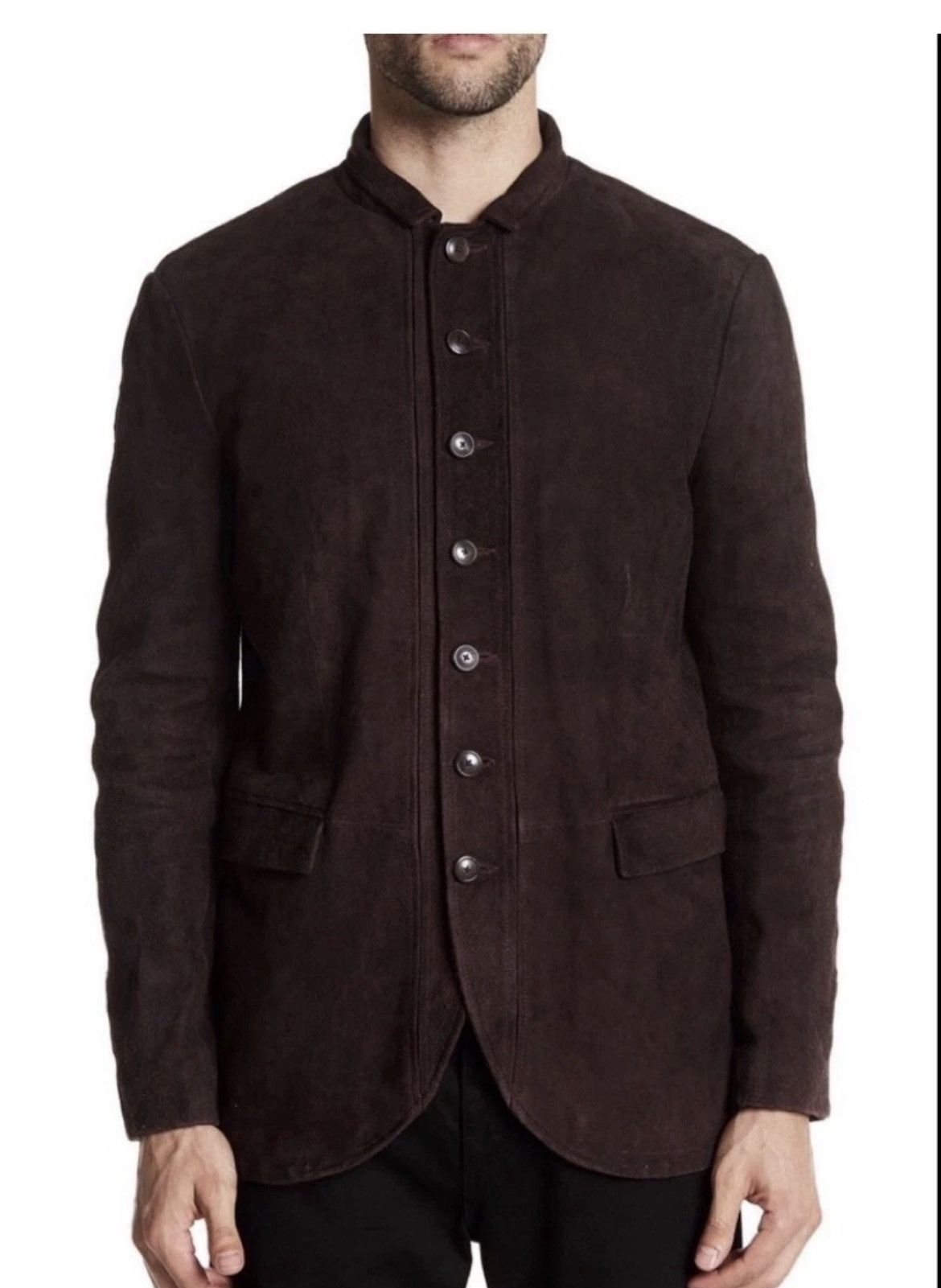 John Varvatos Suede Oxblood Multibutton Jacket EU 56 USA 46 Size US XL / EU 56 / 4 - 4 Thumbnail