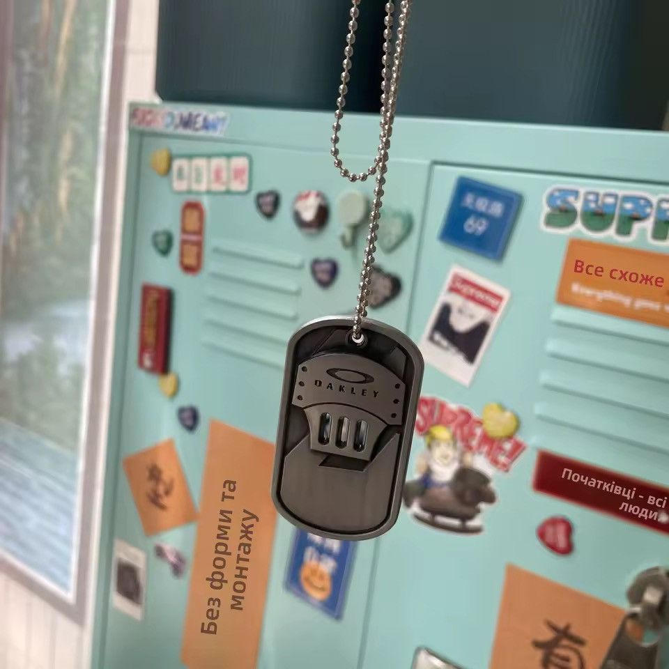 Oakley Oakley pendant necklace central logo military tag steel Size ONE SIZE - 4 Thumbnail