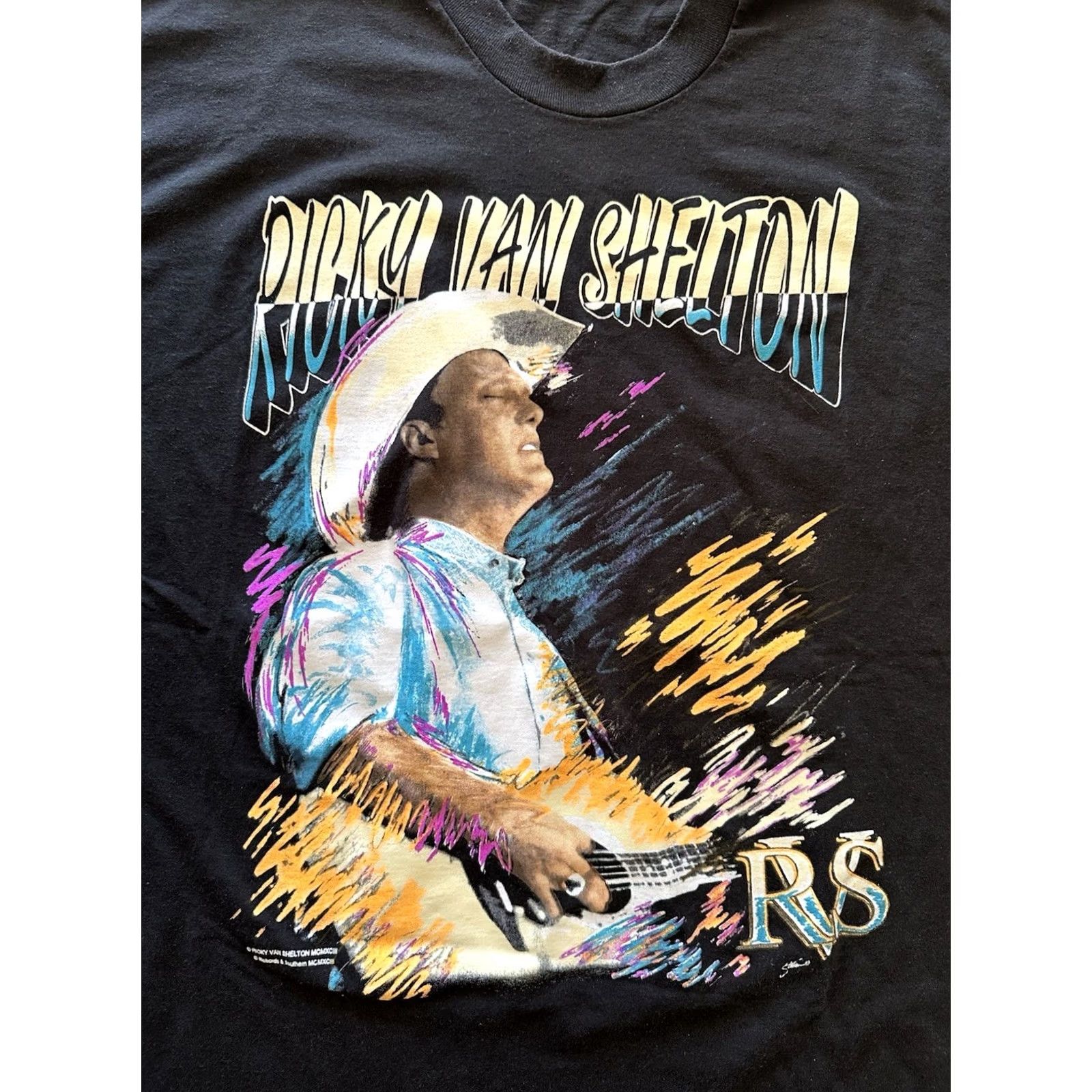 Vintage VINTAGE Ricky Van Shelton Shirt XXL Black 90S Country Band Tee USA MADE Mens Size US XXL / EU 58 / 5 - 3 Thumbnail