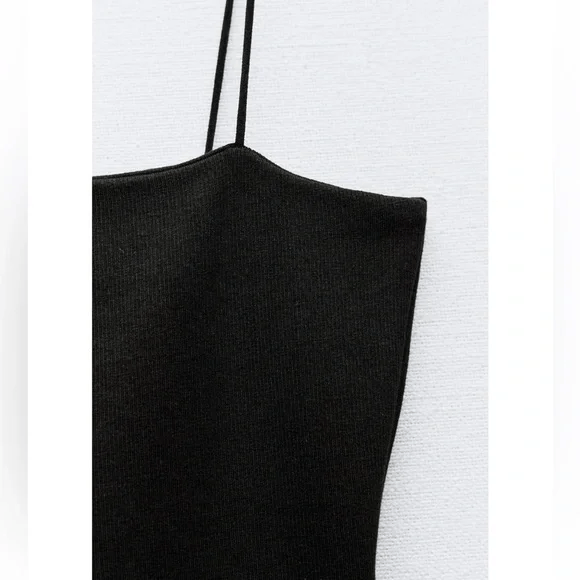 Zara Zara MIXED RIB POPLIN BALLOON DRESS Size M / US 6-8 / IT 42-44 - 2 Thumbnail