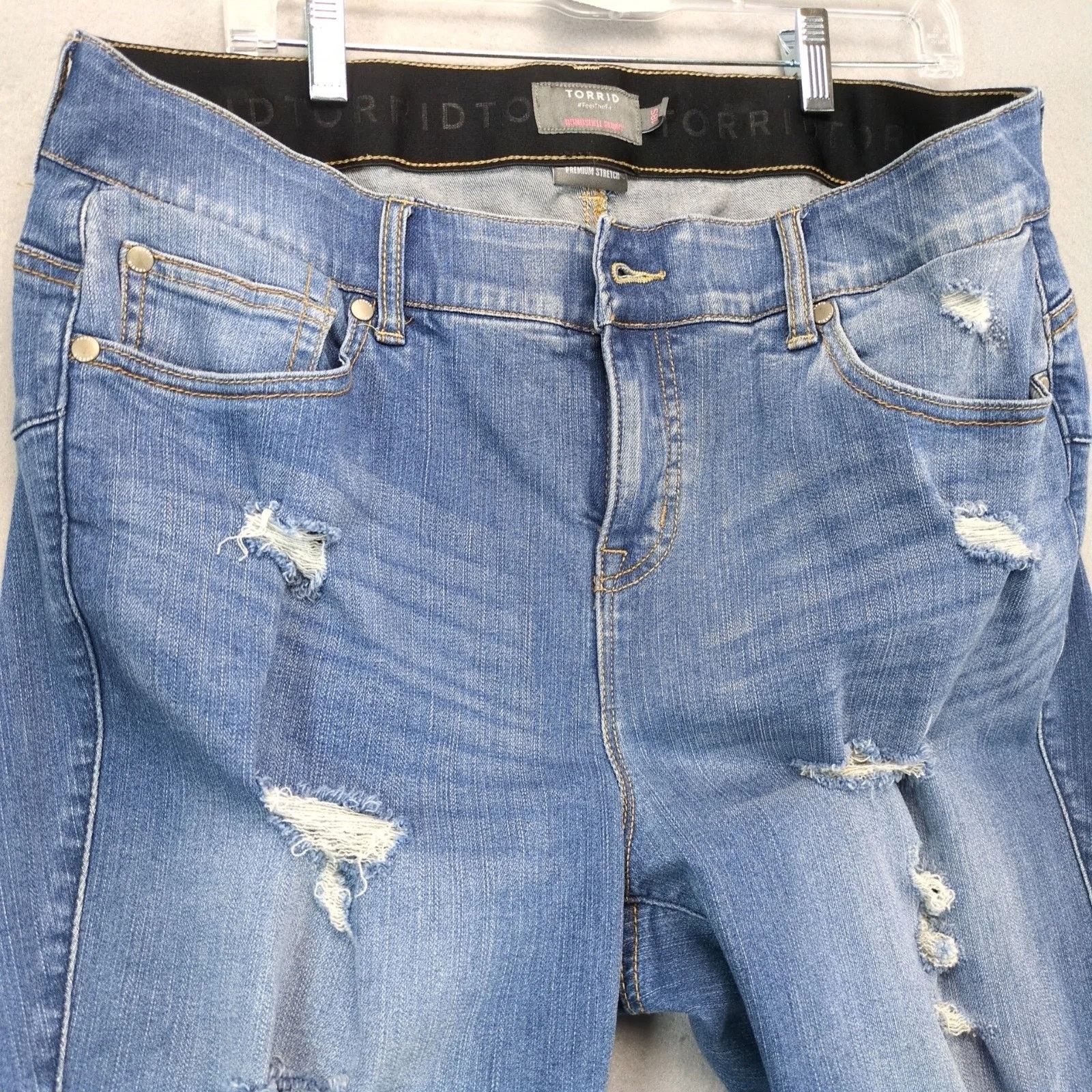 Other Torrid Bombshell Skinny Jeans Women's 18S Distressed 36x27" Size 40" / US 18 - 10 Thumbnail