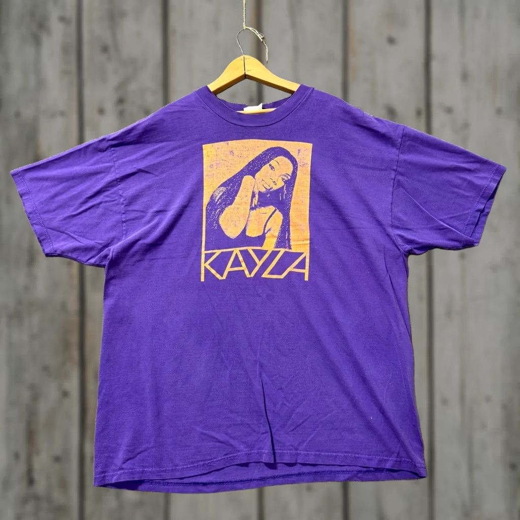 Hanes VINTAGE Kayla T-Shirt Hanes Beefy-T 2XL Purple Men Big & Tall 100% Cotton Y2K Size US XXL / EU 58 / 5 - 1 Thumbnail