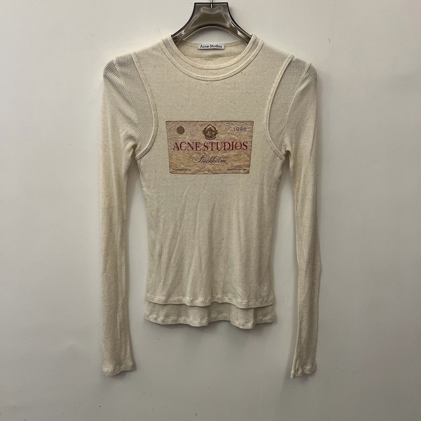 Acne Studios Acne Studios Logo Graphic Long Sleeve T-Shirt Size S Size S / US 4 / IT 40 - 1 Thumbnail