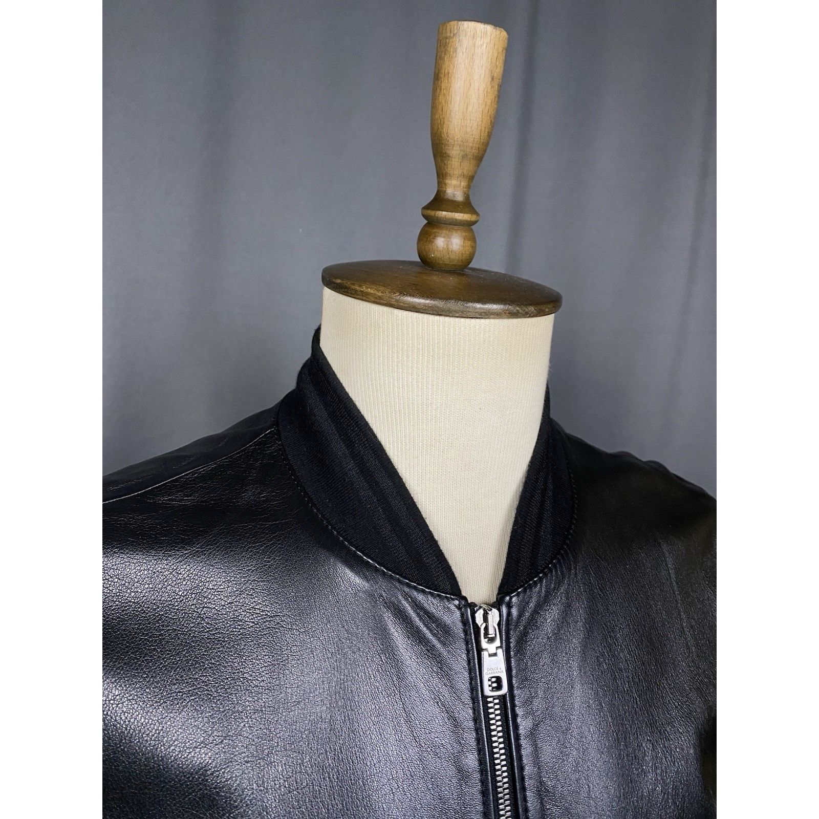 Dolce & Gabbana MINT! Dolce&Gabbana Men's Black Leather Bomber Jacket Size 5 Size US L / EU 52-54 / 3 - 6 Thumbnail